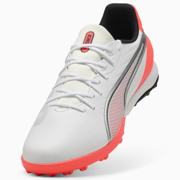 KING MATCH TT Football Boots Unisex, PUMA White-PUMA Silver-Glowing Red, large-ZAF