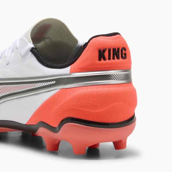 Botines de fútbol juveniles KING MATCH FG/AG, PUMA White-Glowing Red-PUMA Black-PUMA Silver, large-ARG