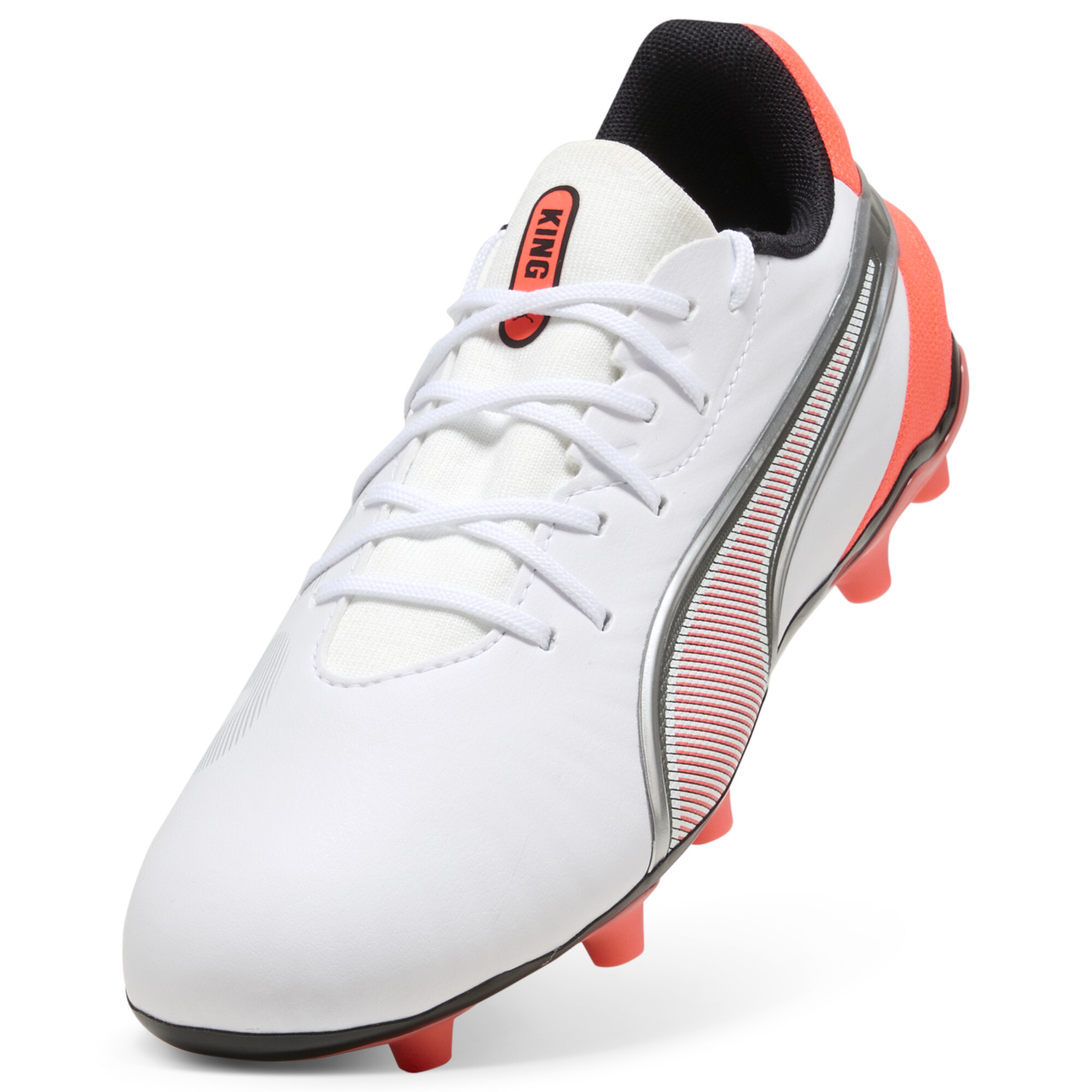 PUMA KING MATCH FG/AG voetbalschoenen, Zwart/Rood/Wit, Maat 33 thumbnail 2