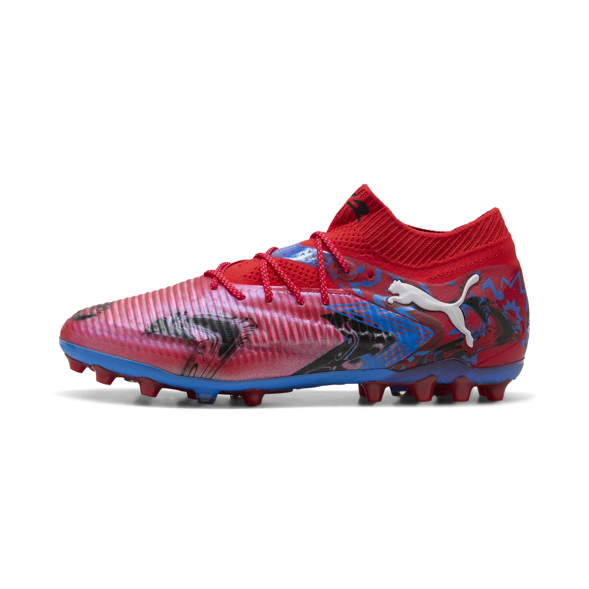 PUMA FUTURE 8 ULTIMATE PLAYMAKERS MG Fußballschuhe Unisex, Schuhe, Rot/Ultra Blau/Schwarz, 39
