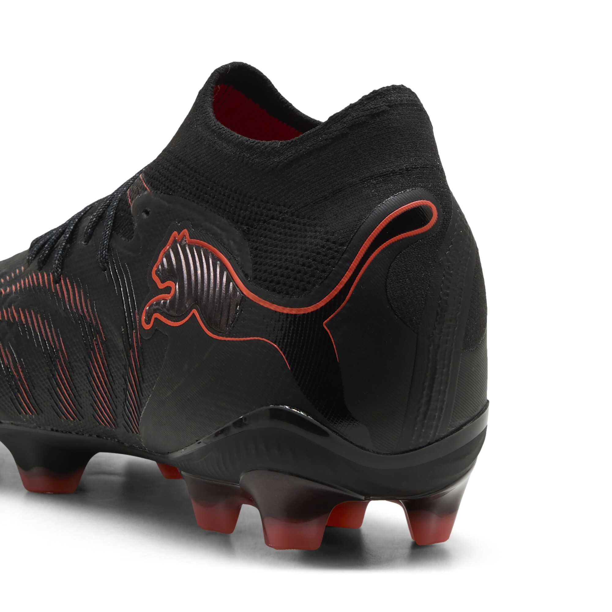PUMA FUTURE 9 ULTIMATE FG uniseks voetbalschoenen, Zwart/Grijs/Rood, Maat 44 thumbnail 5