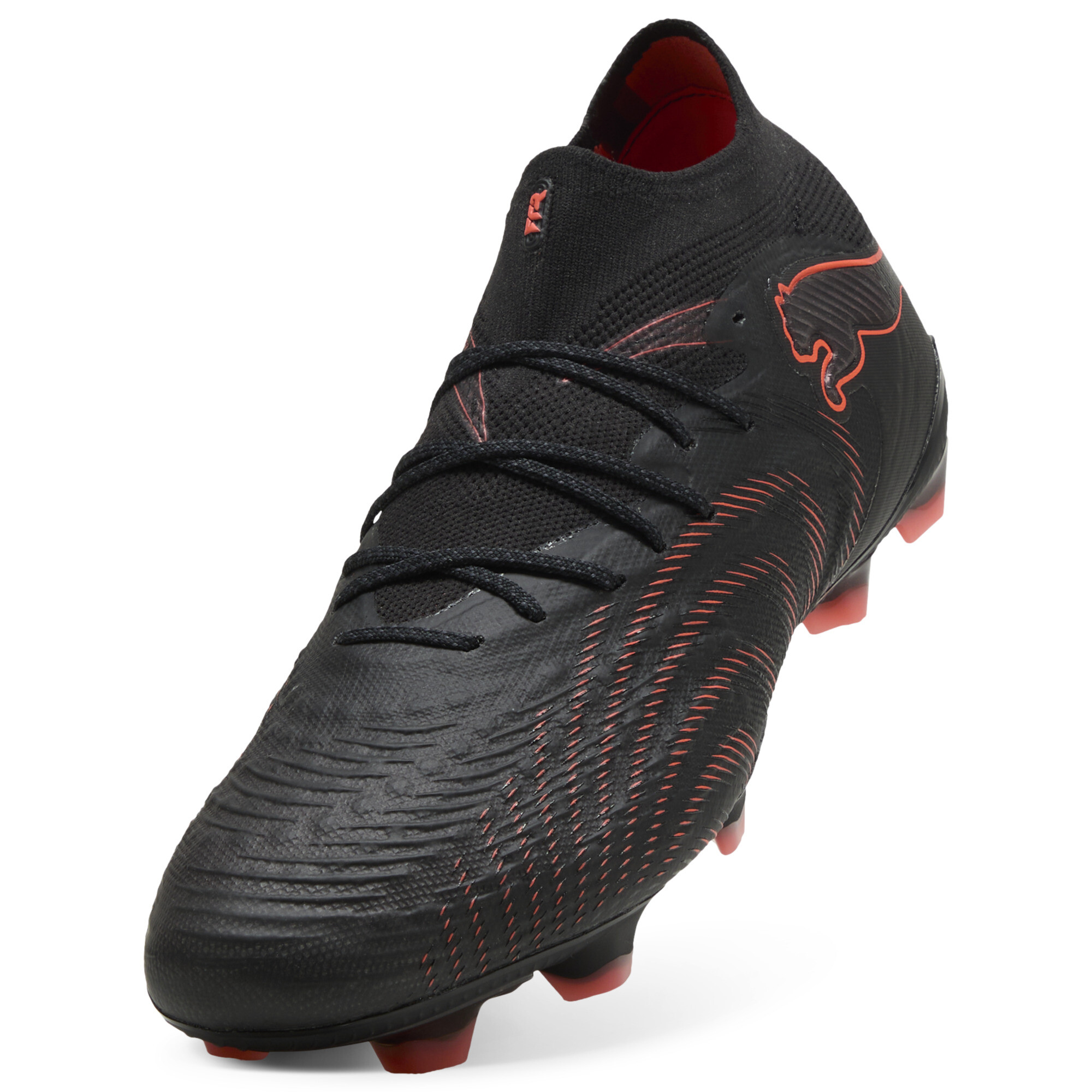 PUMA FUTURE 9 ULTIMATE FG uniseks voetbalschoenen, Zwart/Grijs/Rood, Maat 44 thumbnail 2