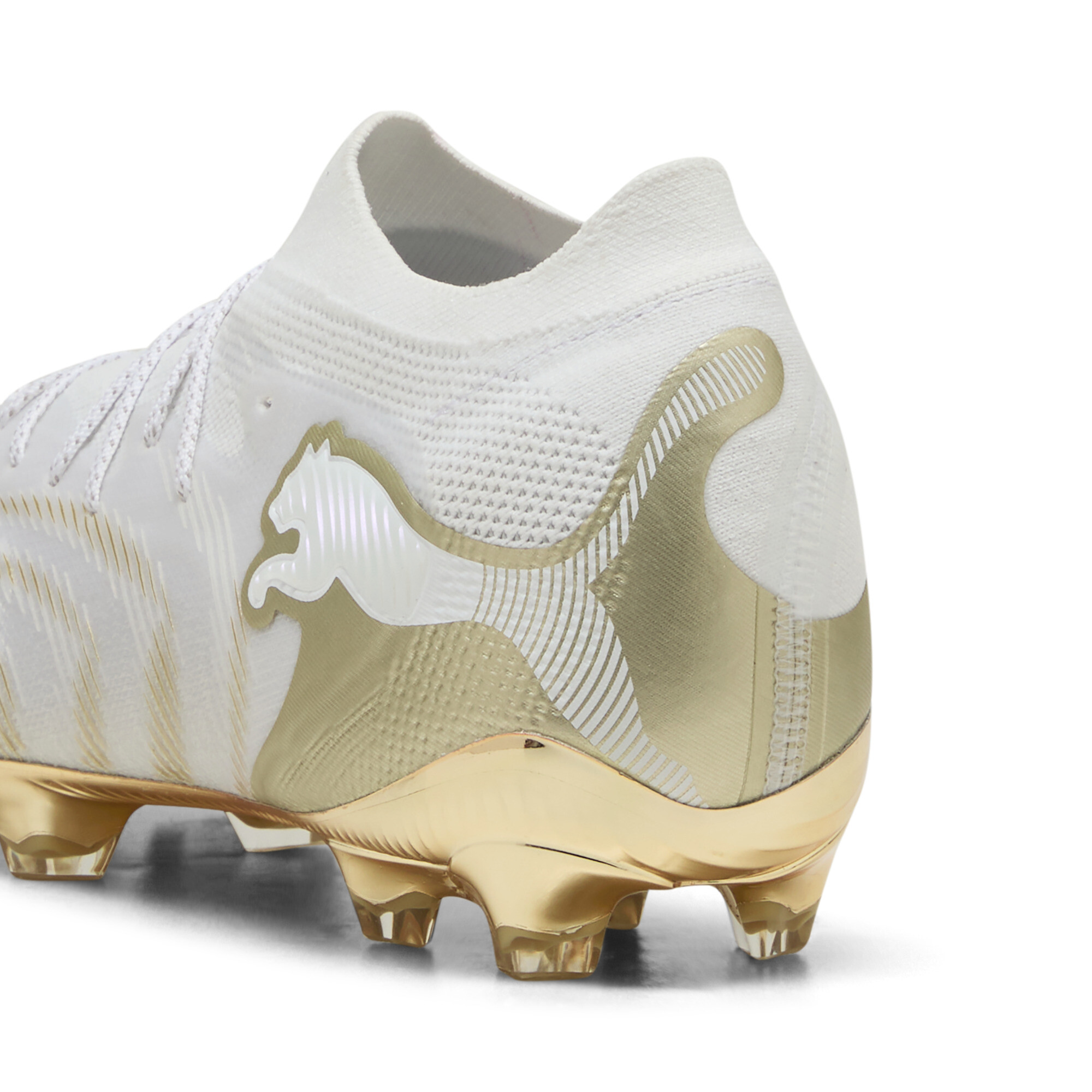 PUMA FUTURE 9 ULTIMATE FG uniseks voetbalschoenen, Zwart/Wit/Goud, Maat 42 thumbnail 5