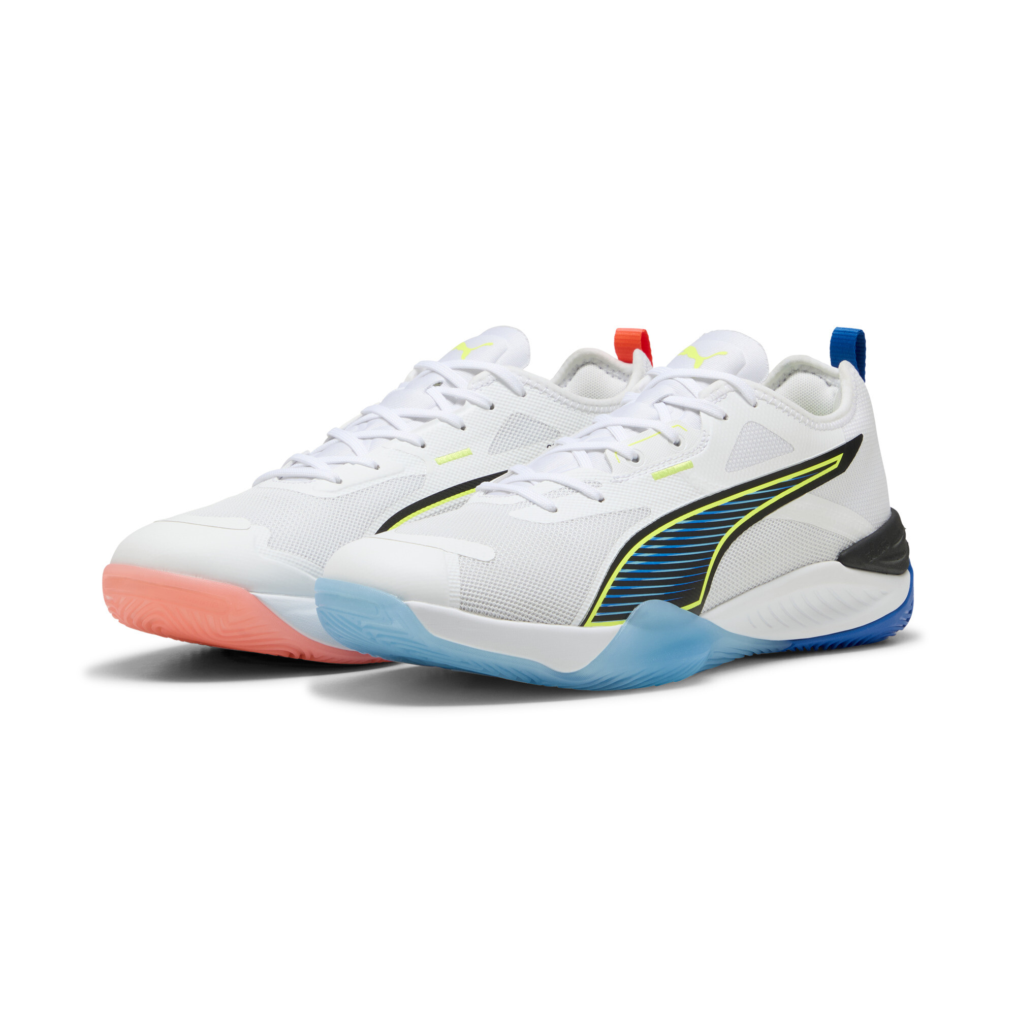 PUMA Eliminate NITROâ¢ 4 Game On handbalschoenen uniseks, Blauw/Rood/Wit, Maat 44,5 thumbnail 6