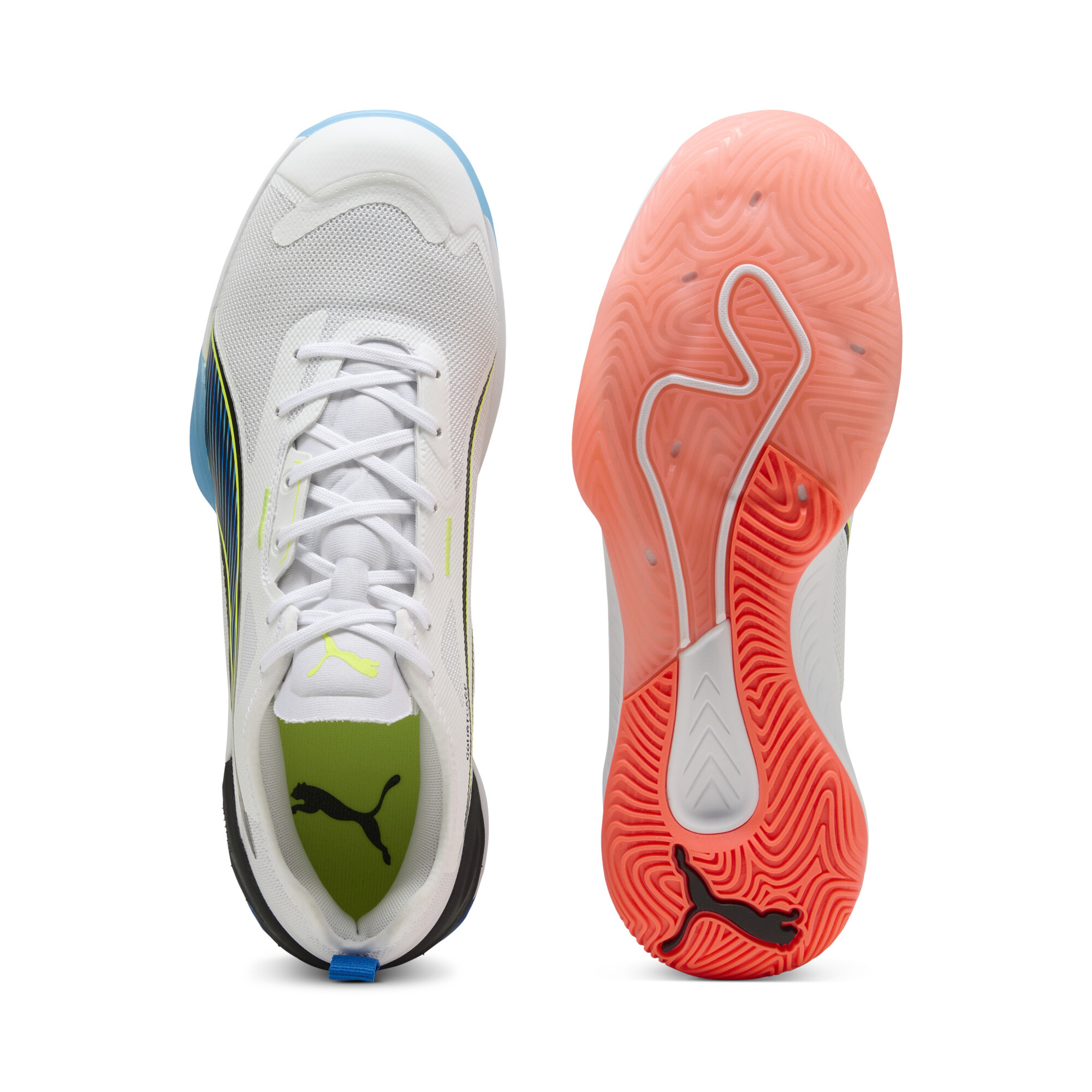 PUMA Eliminate NITROâ¢ 4 Game On handbalschoenen uniseks, Blauw/Rood/Wit, Maat 44,5 thumbnail 4