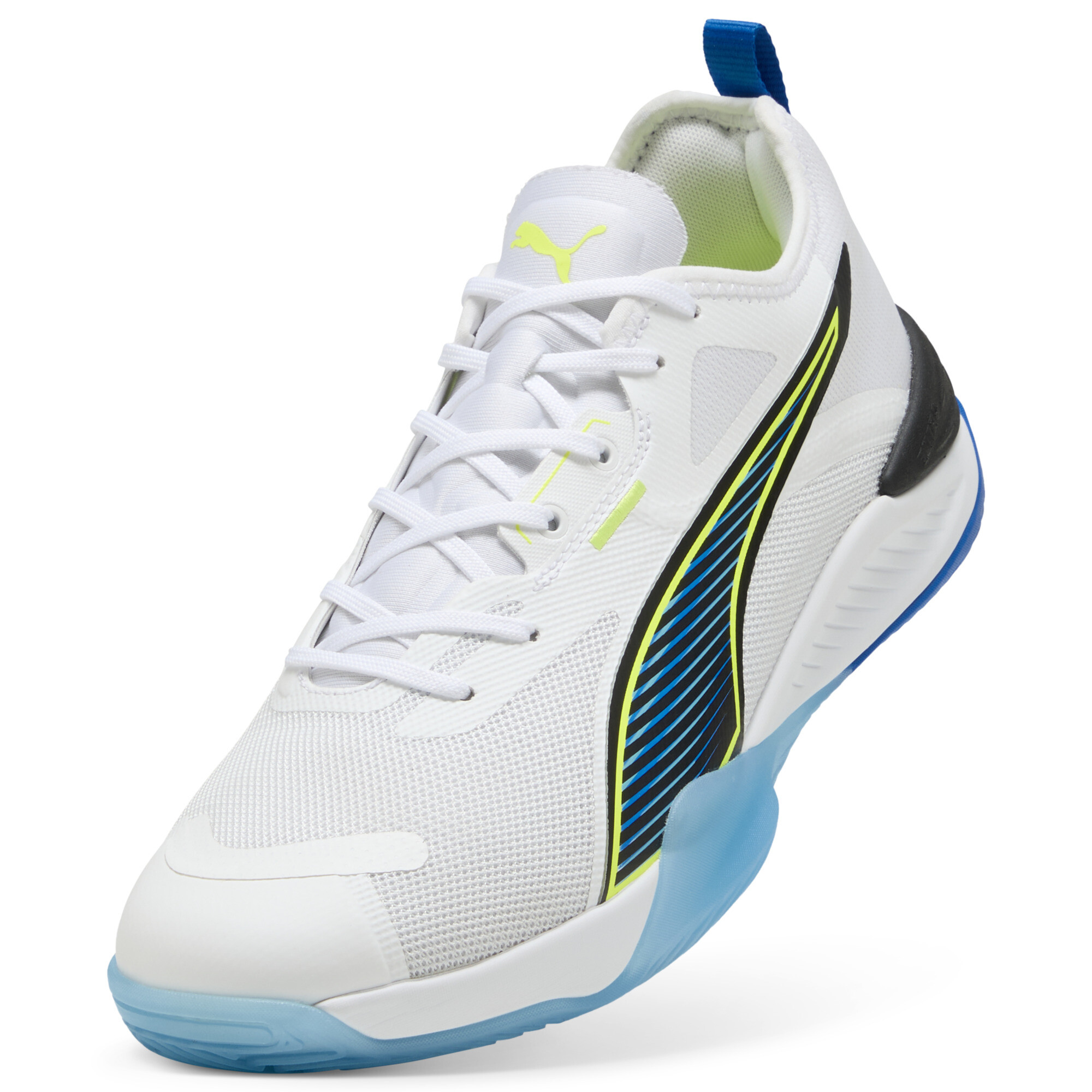 PUMA Eliminate NITROâ¢ 4 Game On handbalschoenen uniseks, Blauw/Rood/Wit, Maat 44,5 thumbnail 2