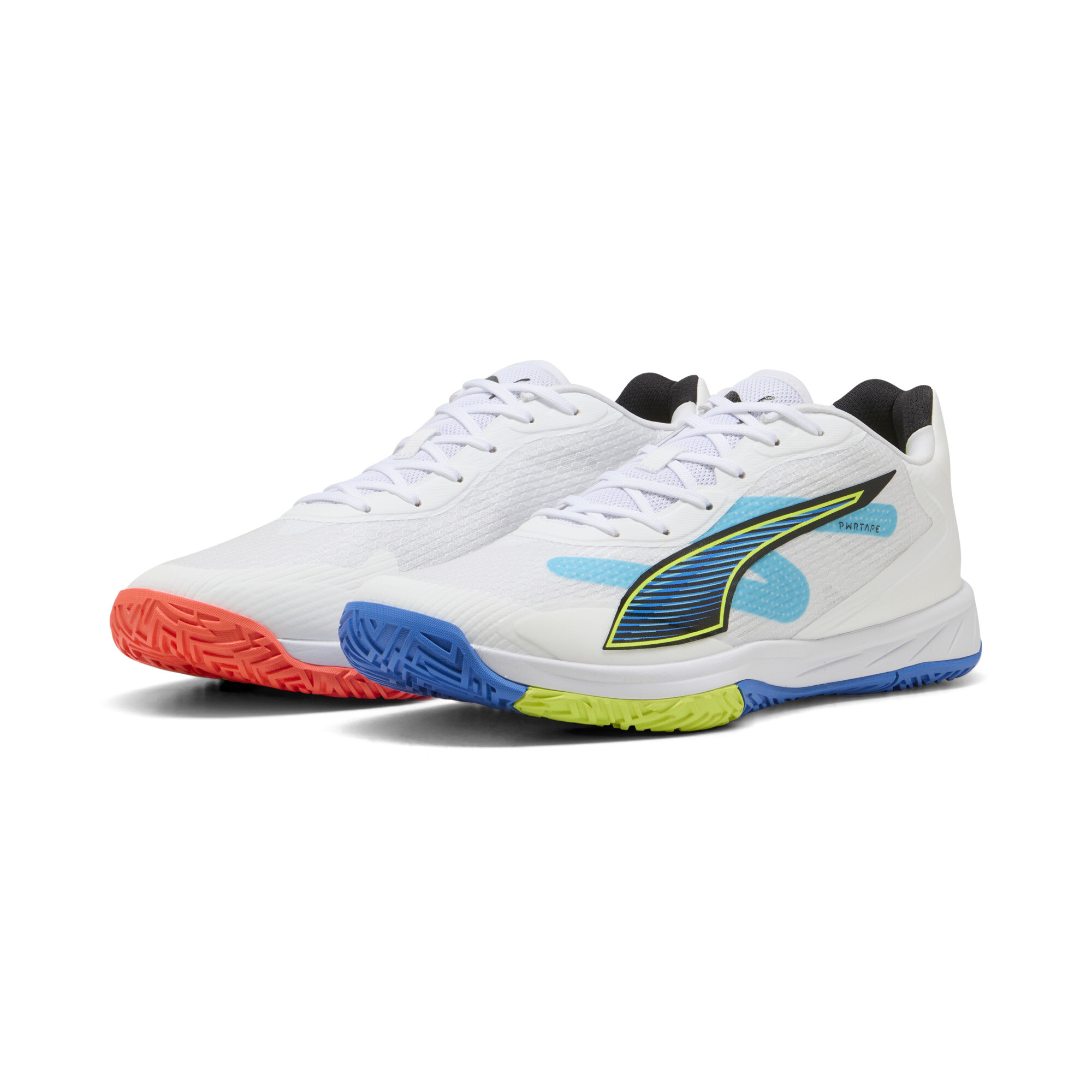 PUMA Accelerate Turbo 4 Game On Handbalschoenen Uniseks, Blauw/Rood/Wit, Maat 40,5 thumbnail 6