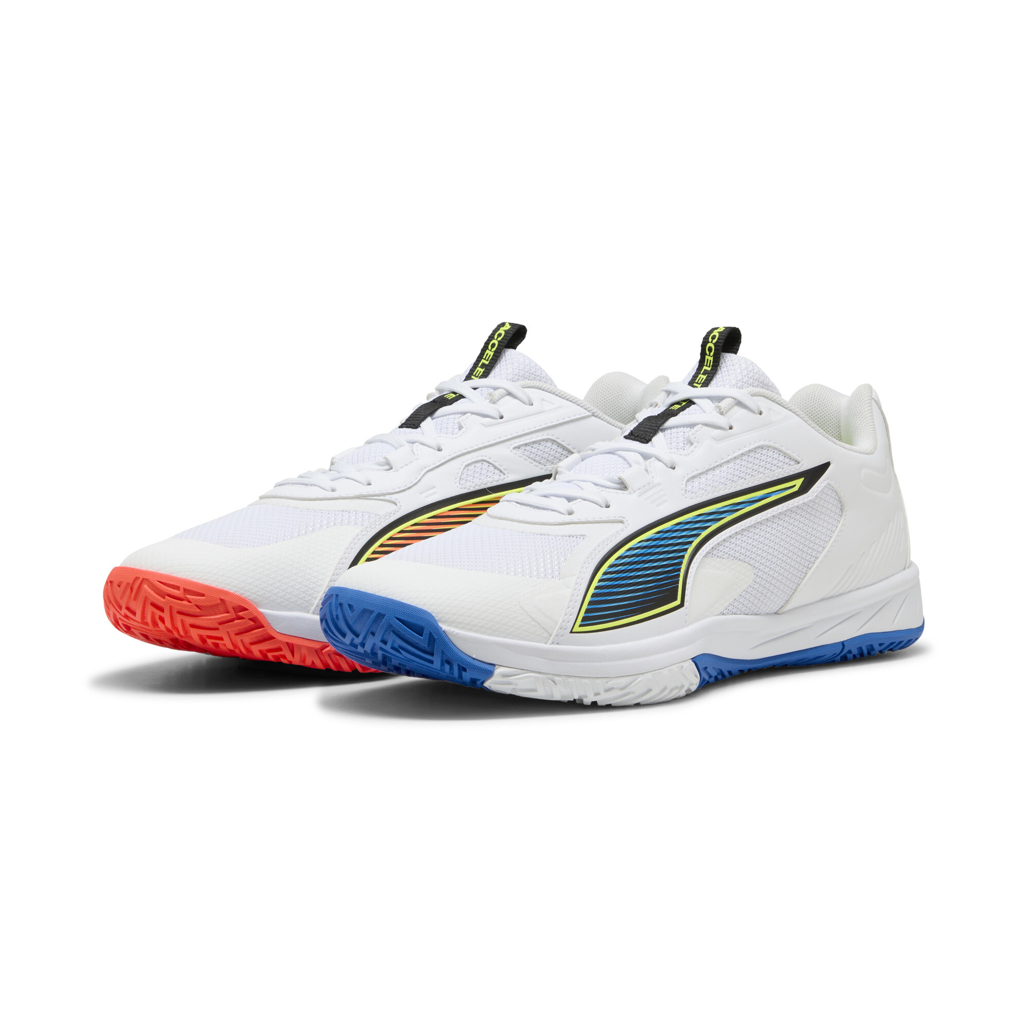 PUMA Accelerate Pro 4 Game On handbalschoenen uniseks, Blauw/Rood/Wit, Maat 47,5 thumbnail 6