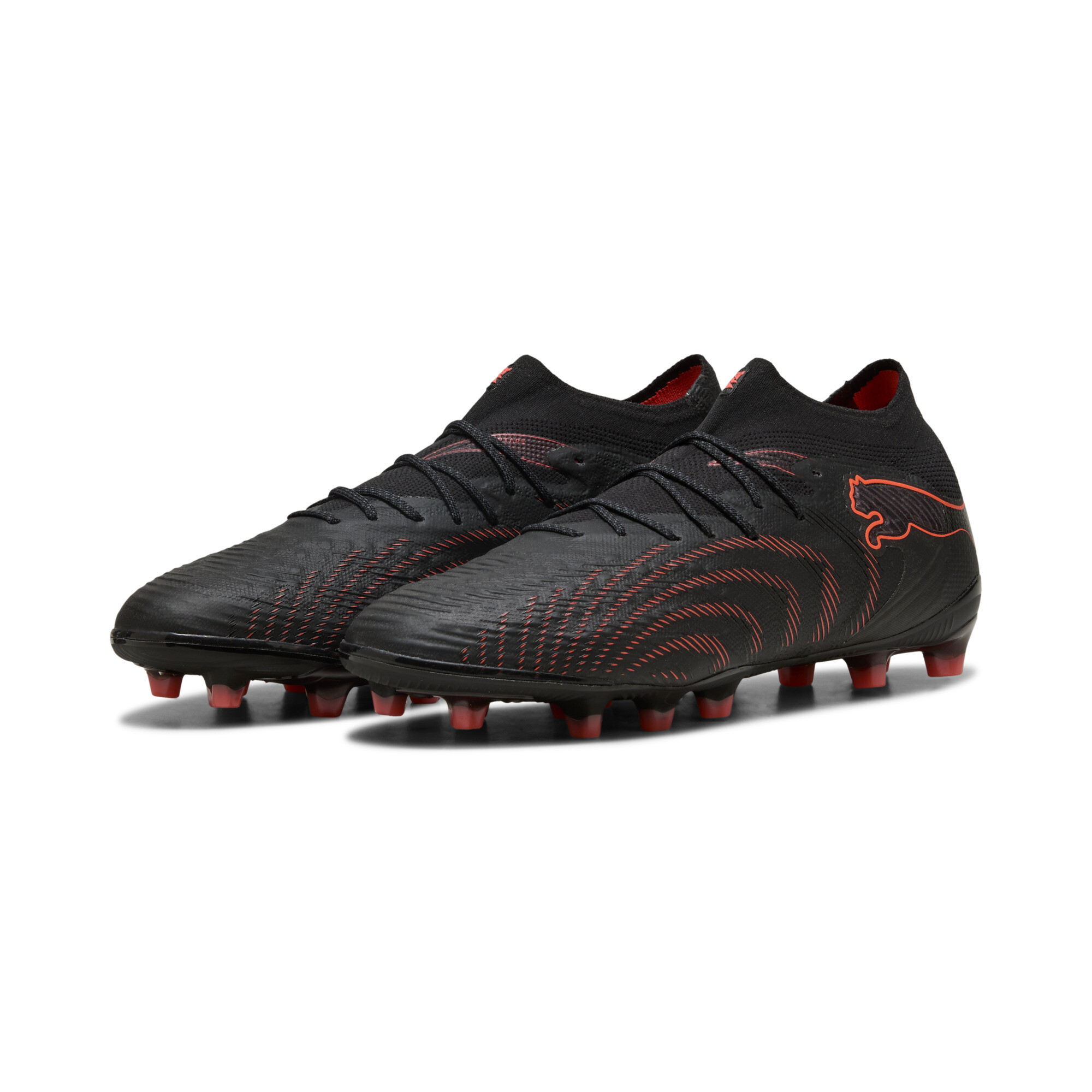PUMA FUTURE 9 ULTIMATE AG uniseks voetbalschoenen, Zwart/Grijs/Rood, Maat 45 thumbnail 6