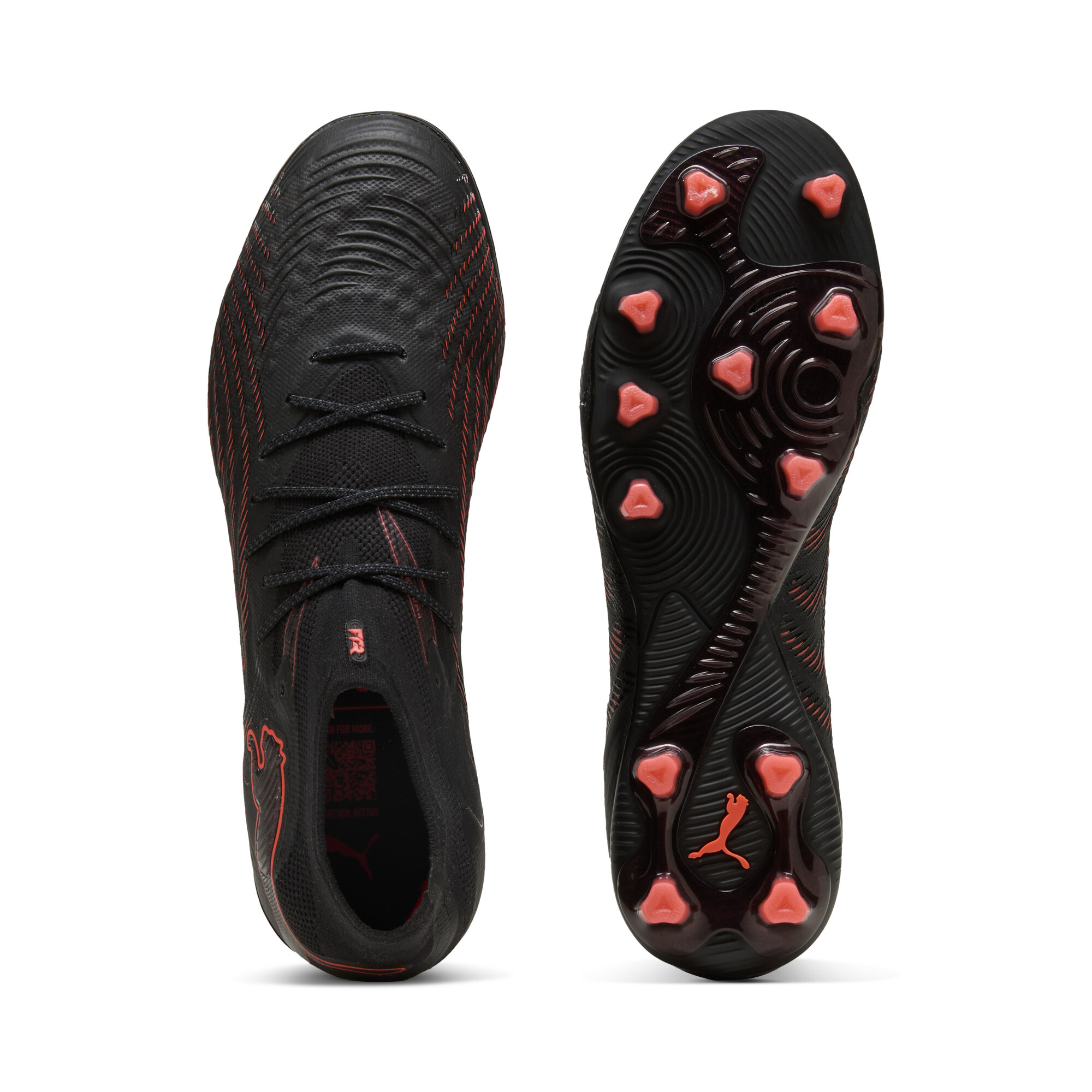 PUMA FUTURE 9 ULTIMATE AG uniseks voetbalschoenen, Zwart/Grijs/Rood, Maat 45 thumbnail 4