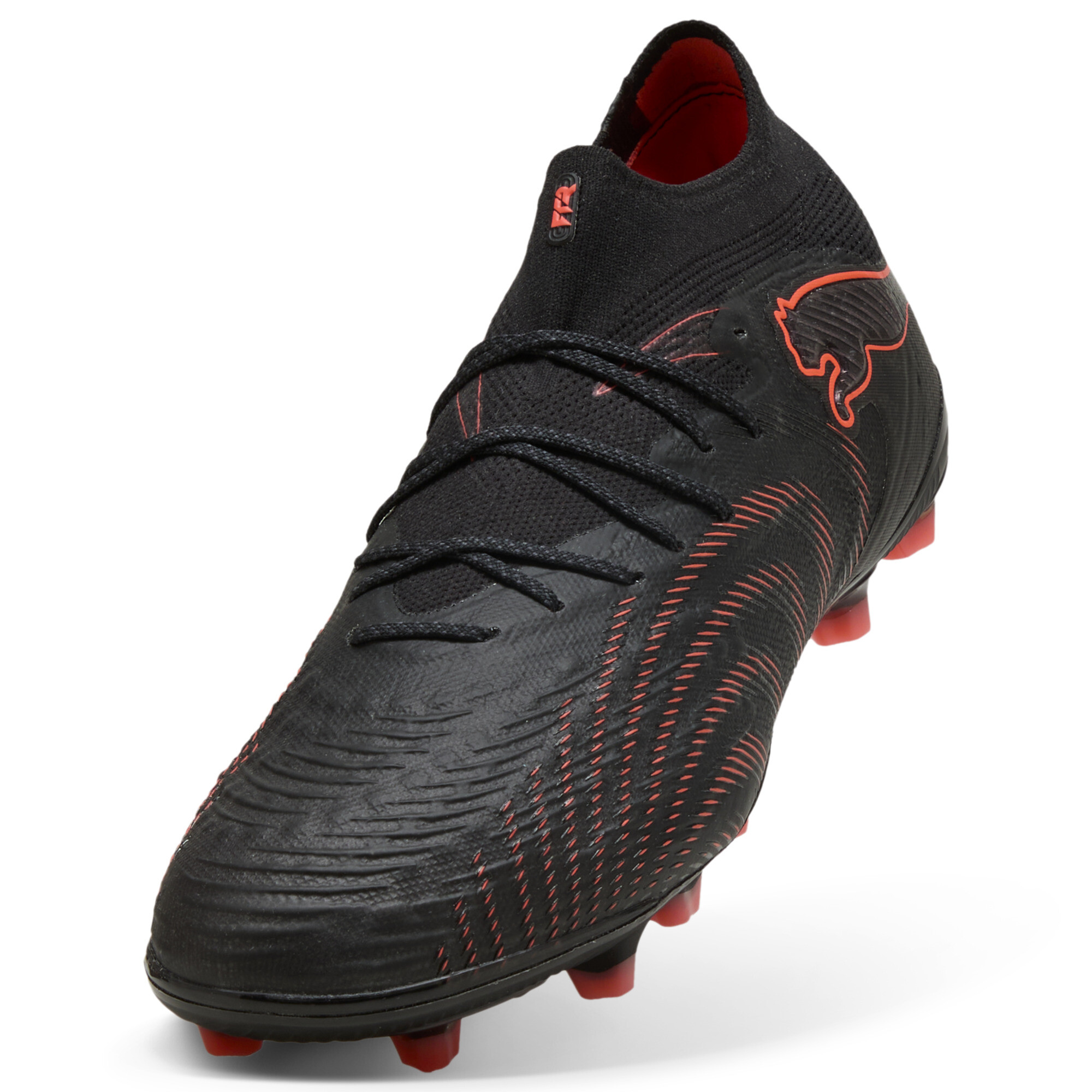 PUMA FUTURE 9 ULTIMATE AG uniseks voetbalschoenen, Zwart/Grijs/Rood, Maat 45 thumbnail 2