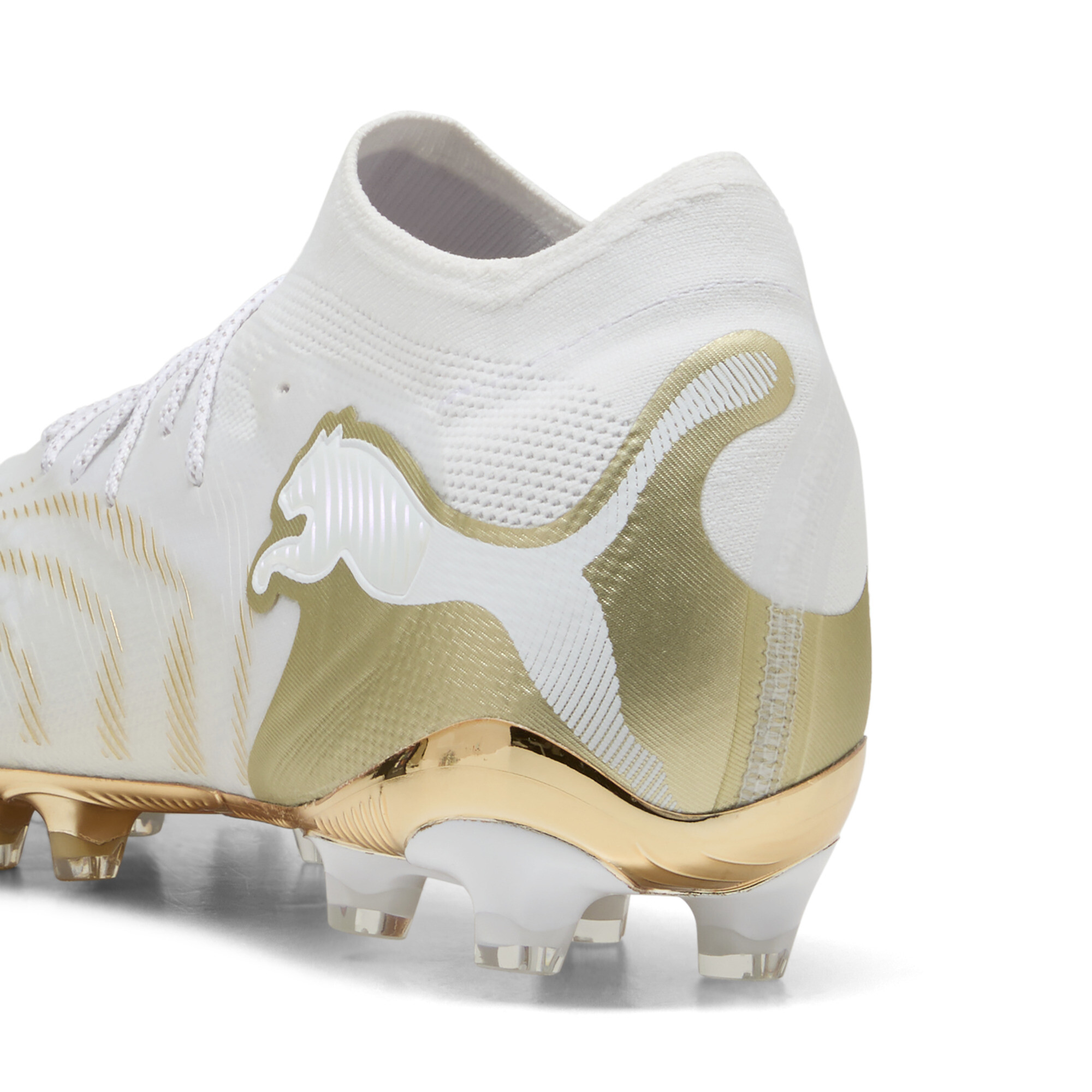 PUMA FUTURE 9 ULTIMATE AG uniseks voetbalschoenen, Zwart/Wit/Goud, Maat 41 thumbnail 5