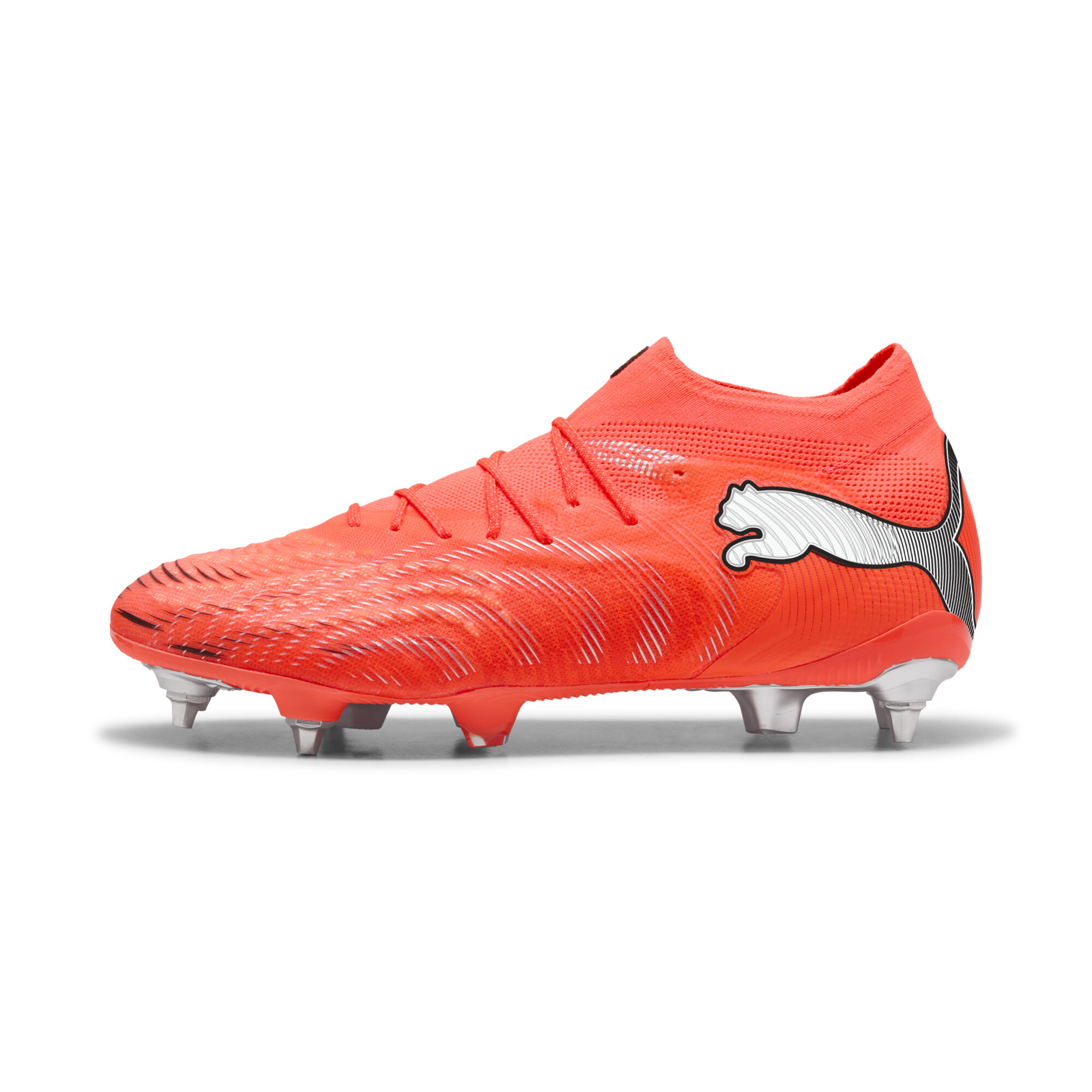 PUMA FUTURE 9 ULTIMATE MxSG uniseks voetbalschoenen, Zwart/Rood/Wit, Maat 40,5