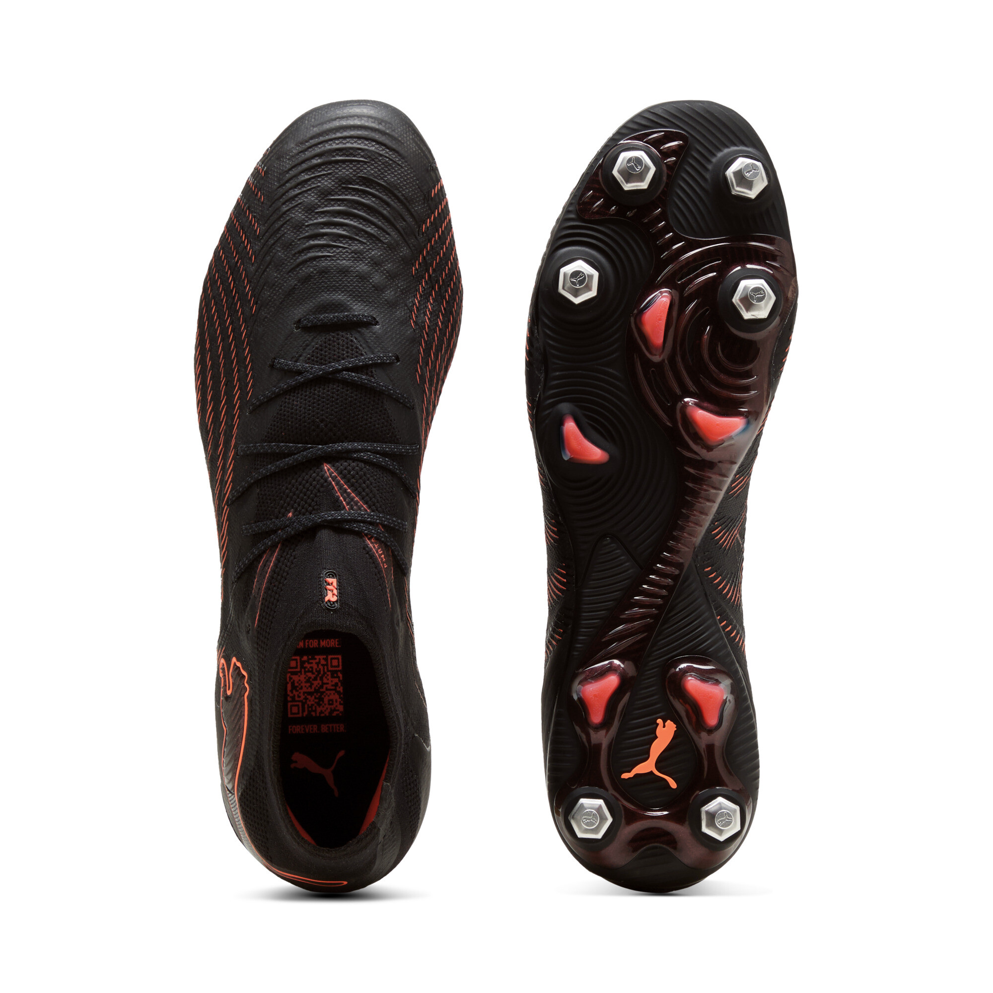 PUMA FUTURE 9 ULTIMATE MxSG uniseks voetbalschoenen, Zwart/Grijs/Rood, Maat 48 thumbnail 4