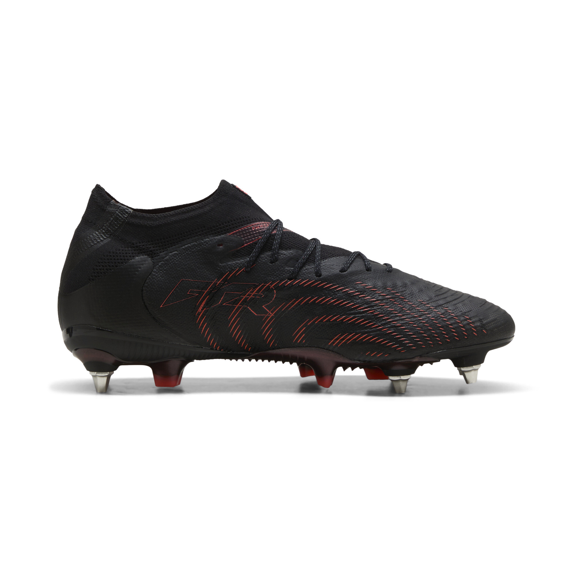 PUMA FUTURE 9 ULTIMATE MxSG uniseks voetbalschoenen, Zwart/Grijs/Rood, Maat 48 thumbnail 3