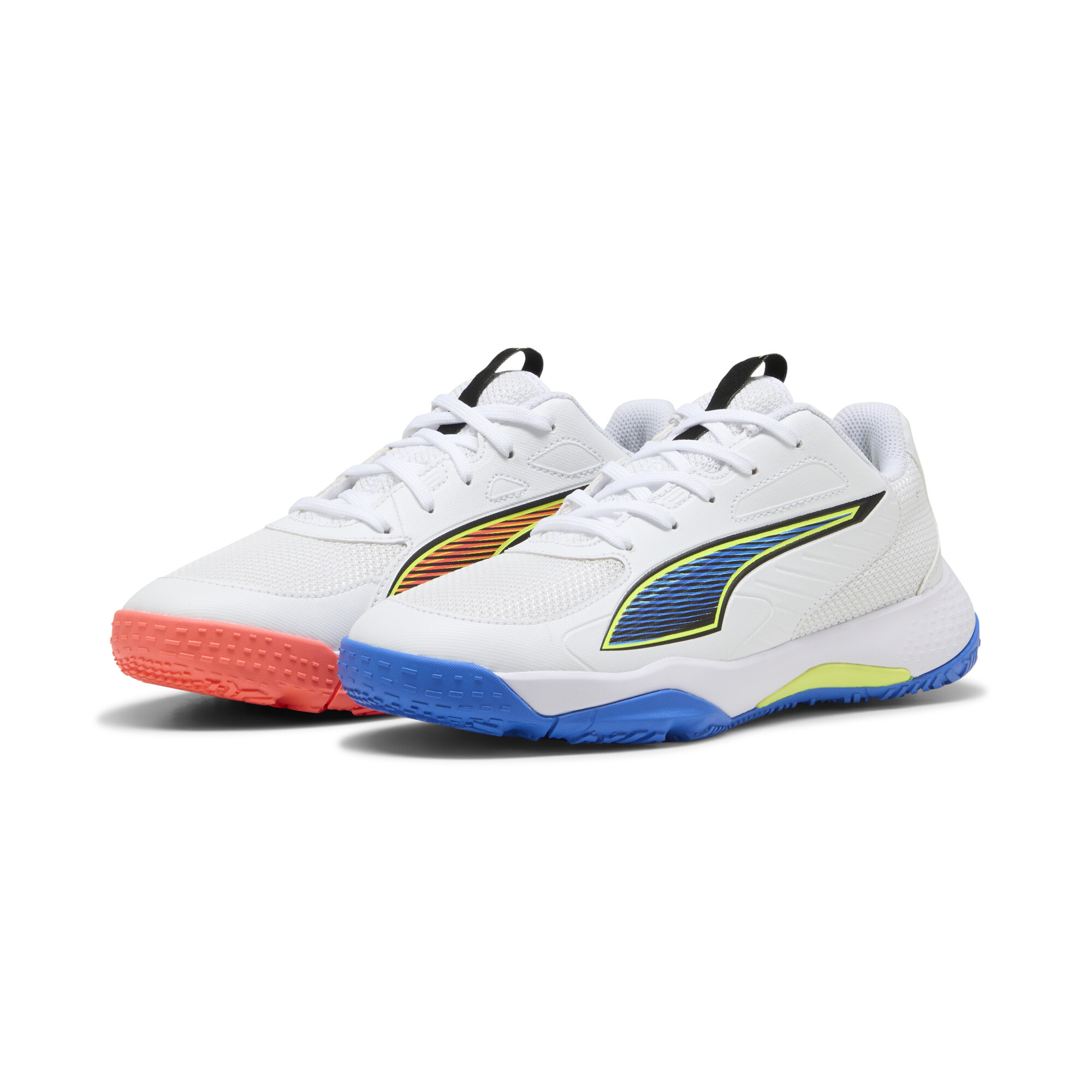 PUMA Accelerate 4 Game On handbalschoenen, Blauw/Rood/Wit, Maat 38,5 thumbnail 6