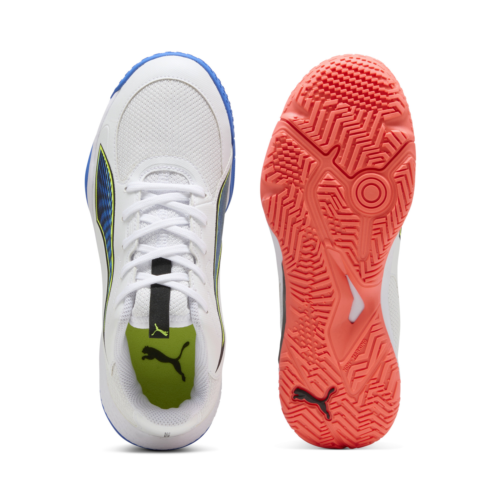 PUMA Accelerate 4 Game On handbalschoenen, Blauw/Rood/Wit, Maat 38,5 thumbnail 4