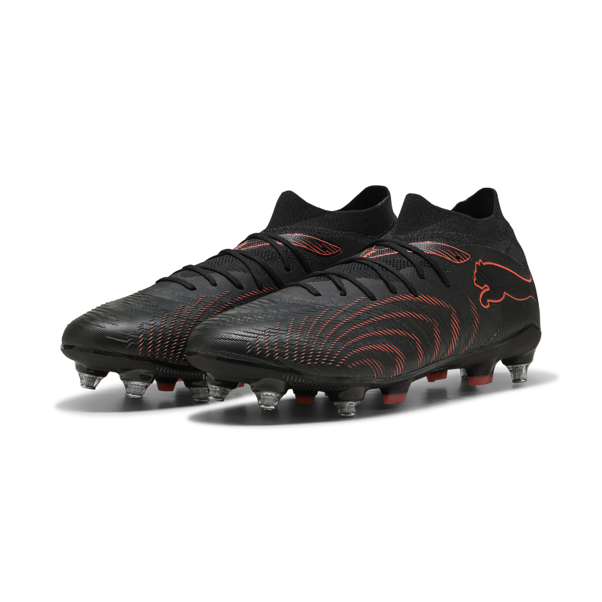 PUMA FUTURE 9 MATCH MxSG uniseks voetbalschoenen, Zwart/Grijs/Rood, Maat 44,5 thumbnail 6