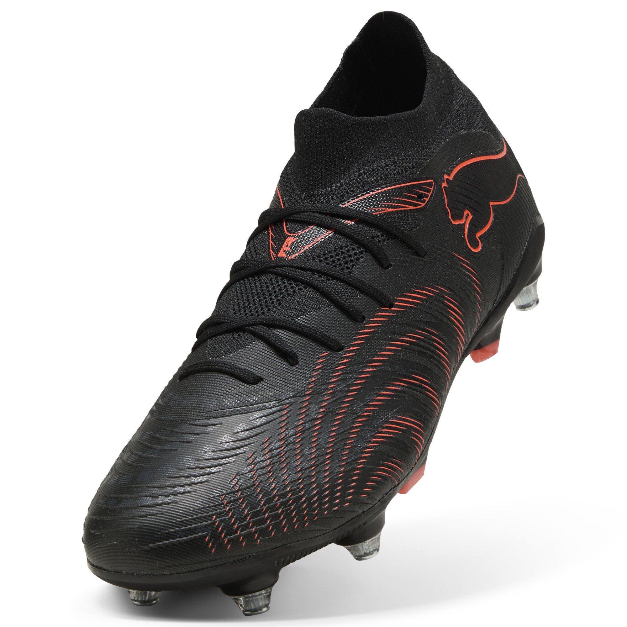PUMA FUTURE 9 MATCH MxSG uniseks voetbalschoenen, Zwart/Grijs/Rood, Maat 44,5 thumbnail 2