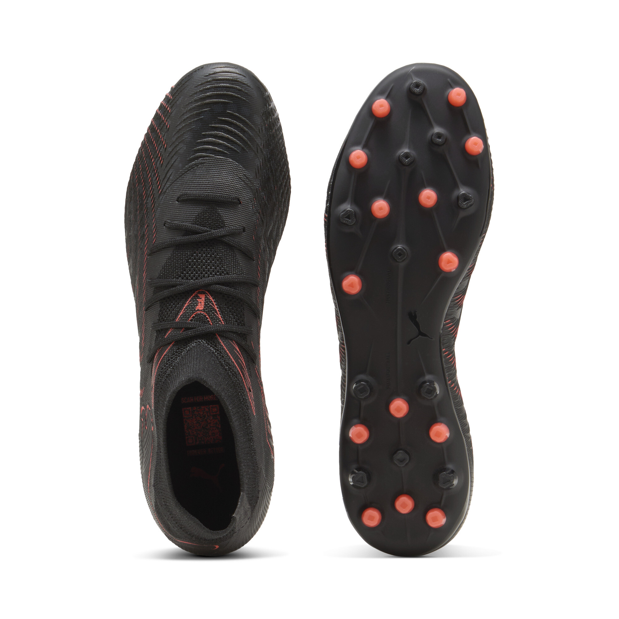 PUMA FUTURE 9 MATCH MG uniseks voetbalschoenen, Zwart/Grijs/Rood, Maat 43 thumbnail 4