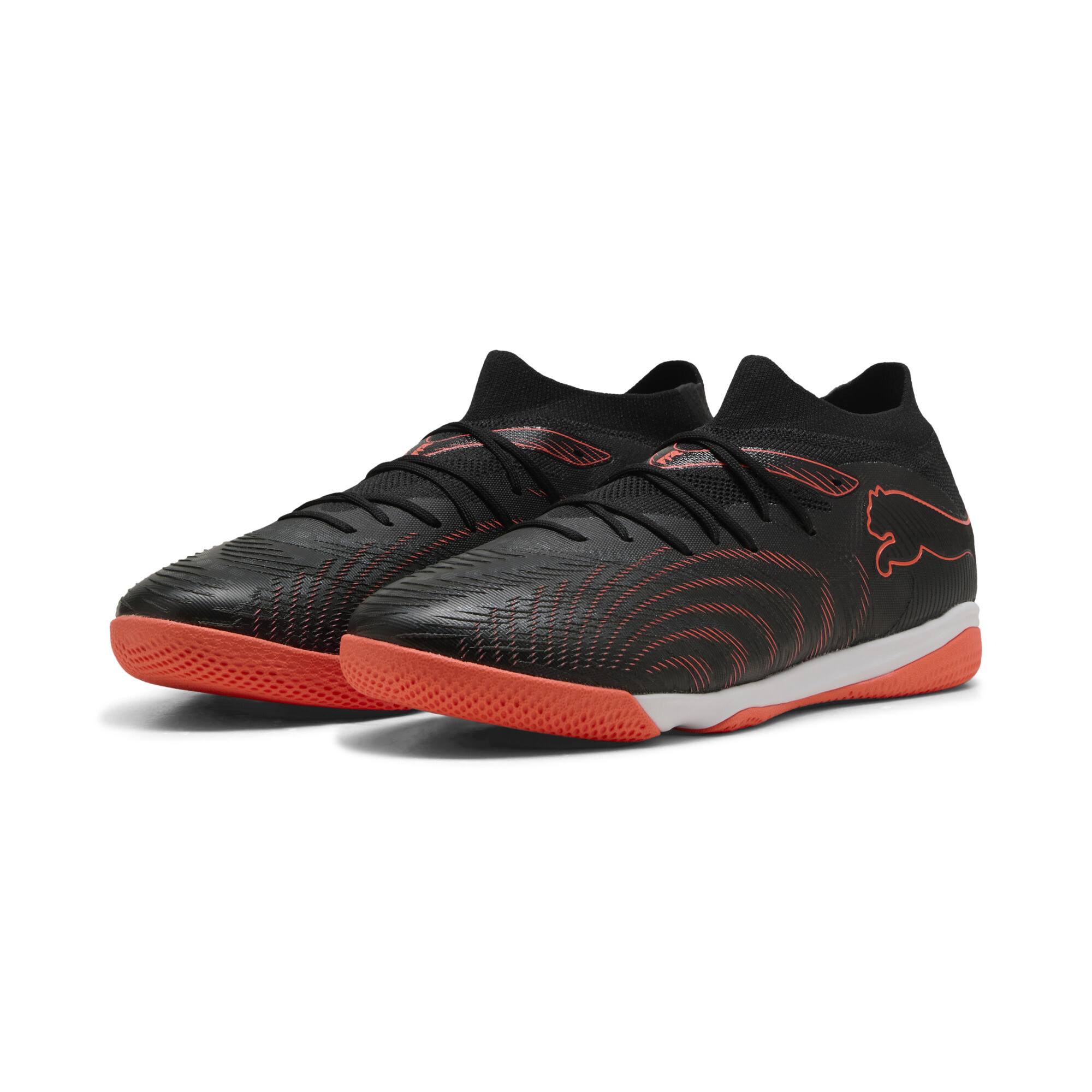 PUMA FUTURE 9 MATCH IT uniseks voetbalschoenen, Zwart/Grijs/Rood, Maat 42 thumbnail 6