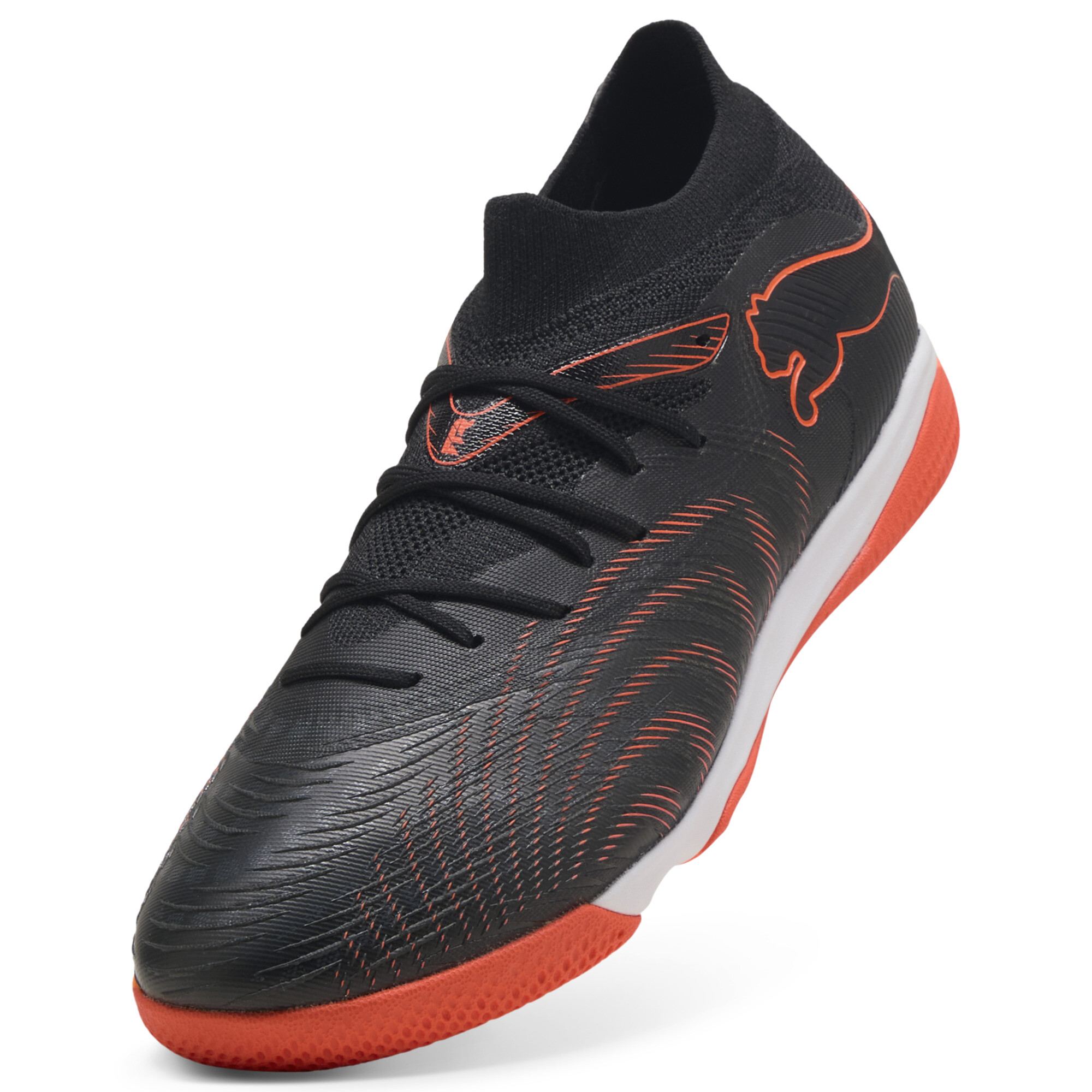 PUMA FUTURE 9 MATCH IT uniseks voetbalschoenen, Zwart/Grijs/Rood, Maat 42 thumbnail 2