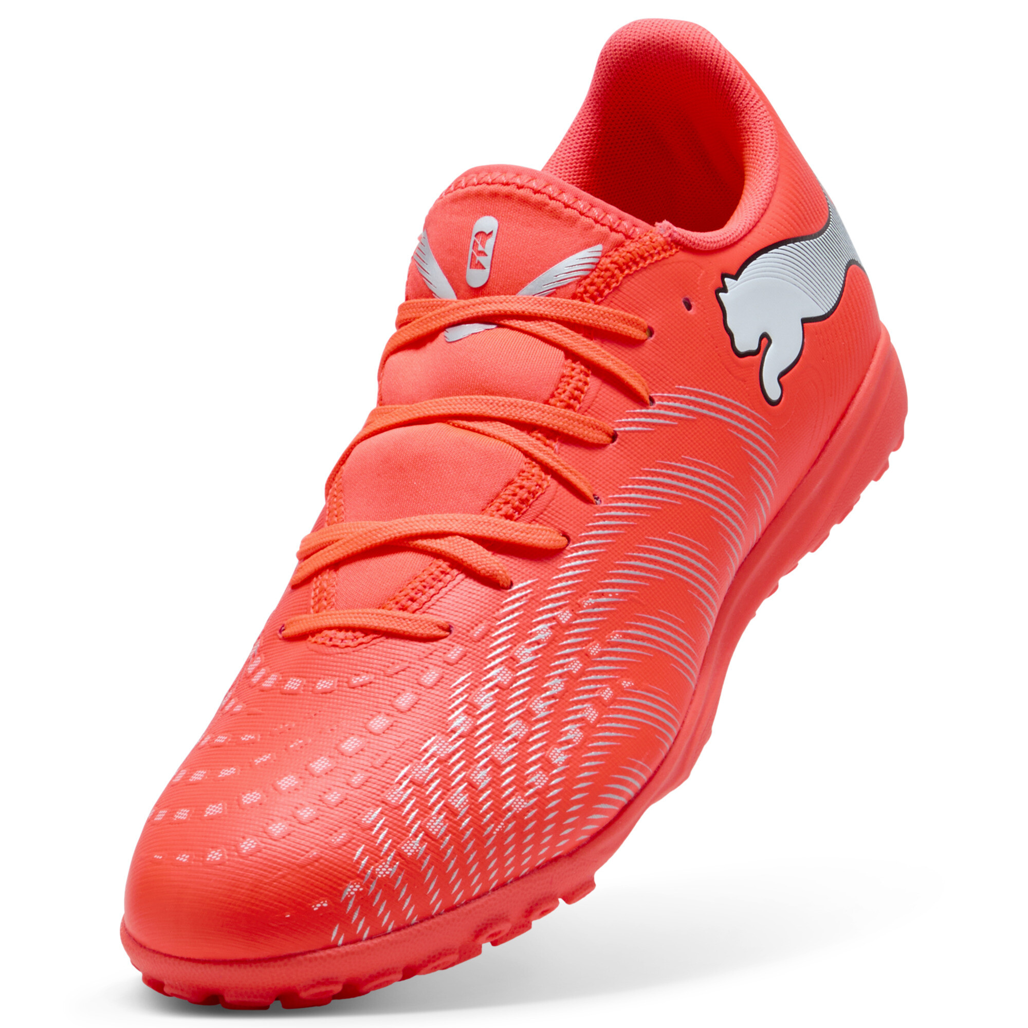 PUMA FUTURE 9 PLAY TT uniseks voetbalschoenen, Zwart/Rood/Wit, Maat 37 thumbnail 2