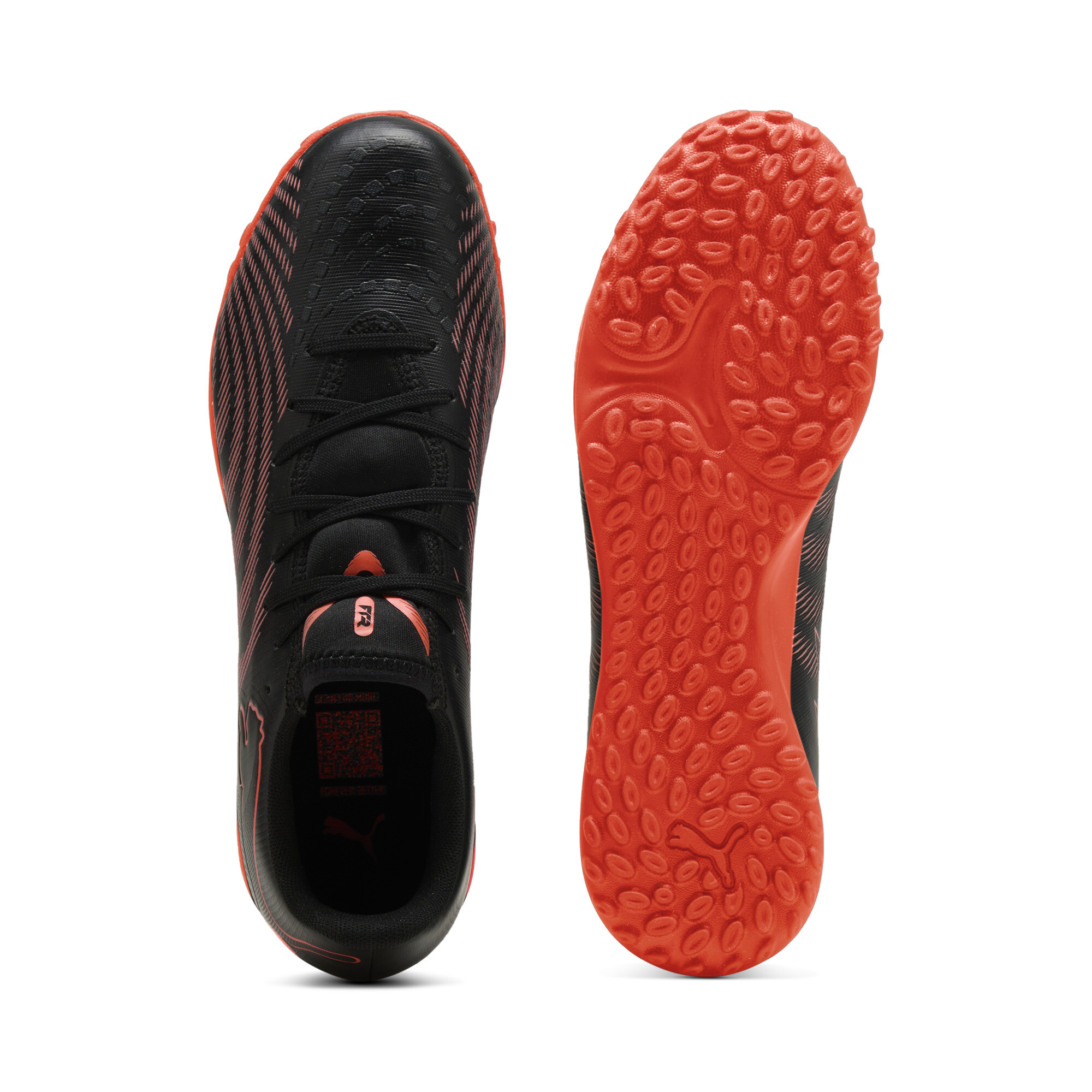 PUMA FUTURE 9 PLAY TT uniseks voetbalschoenen, Zwart/Grijs/Rood, Maat 40 thumbnail 4