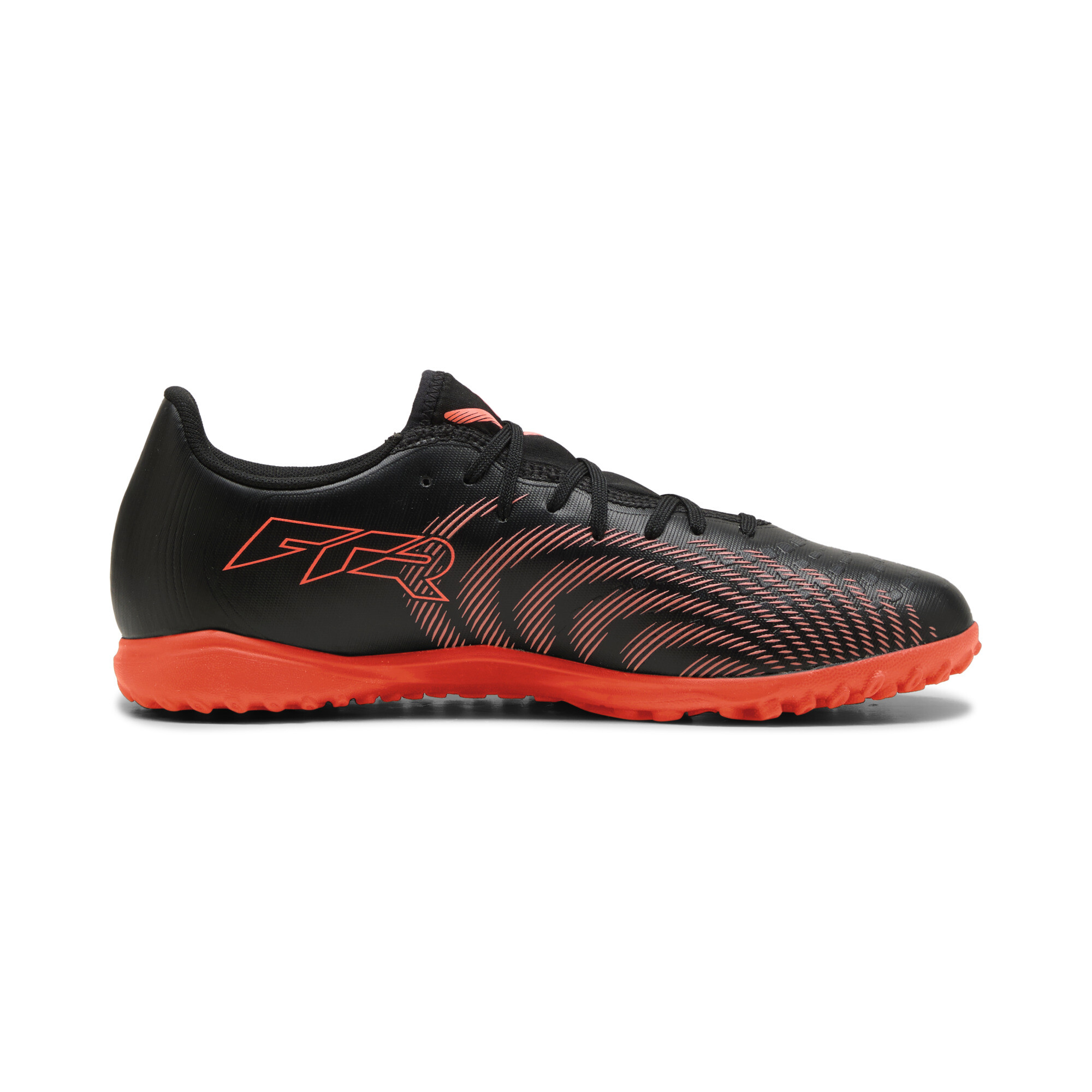PUMA FUTURE 9 PLAY TT uniseks voetbalschoenen, Zwart/Grijs/Rood, Maat 40 thumbnail 3