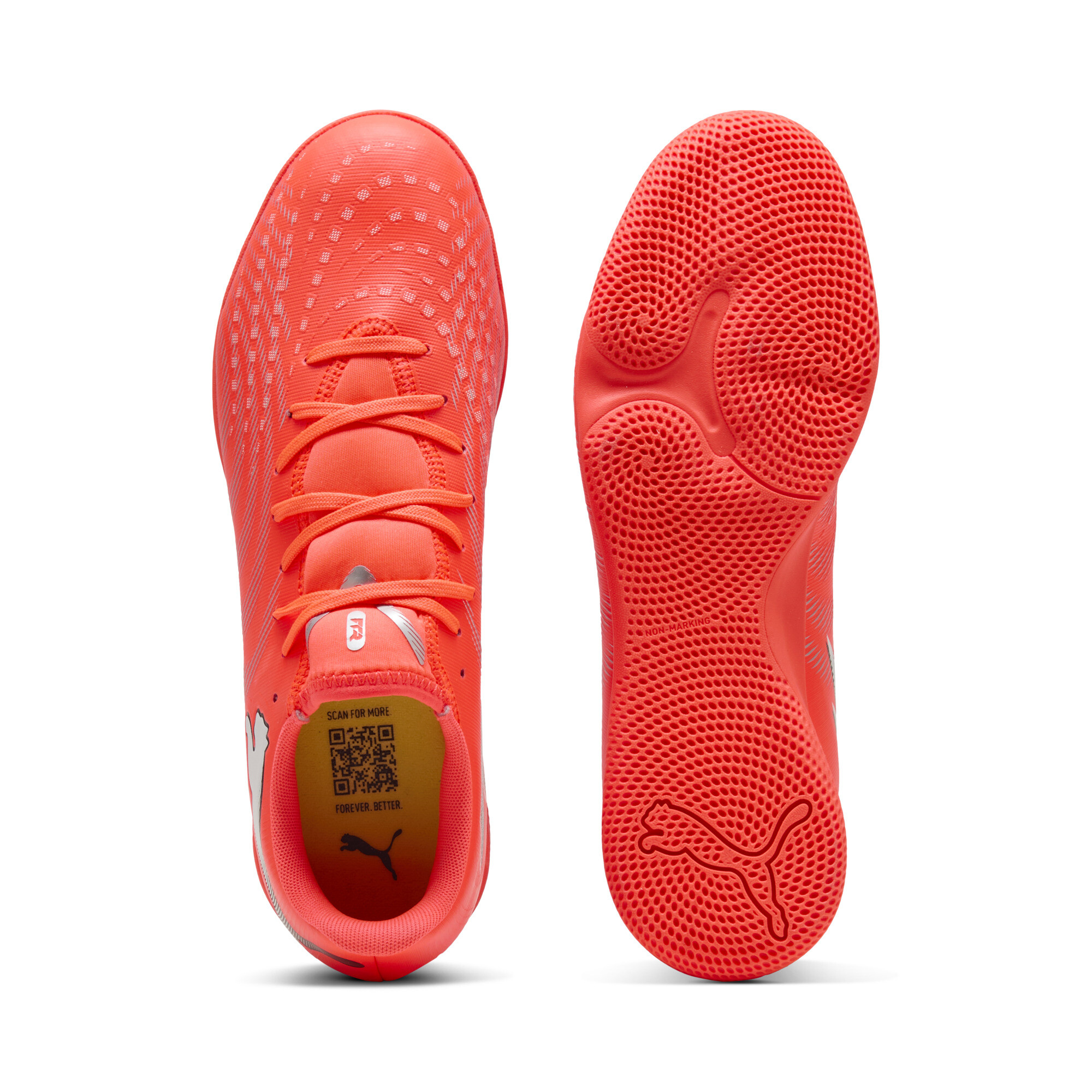 PUMA FUTURE 9 PLAY Indoor uniseks voetbalschoenen, Zwart/Rood/Wit, Maat 38 thumbnail 4