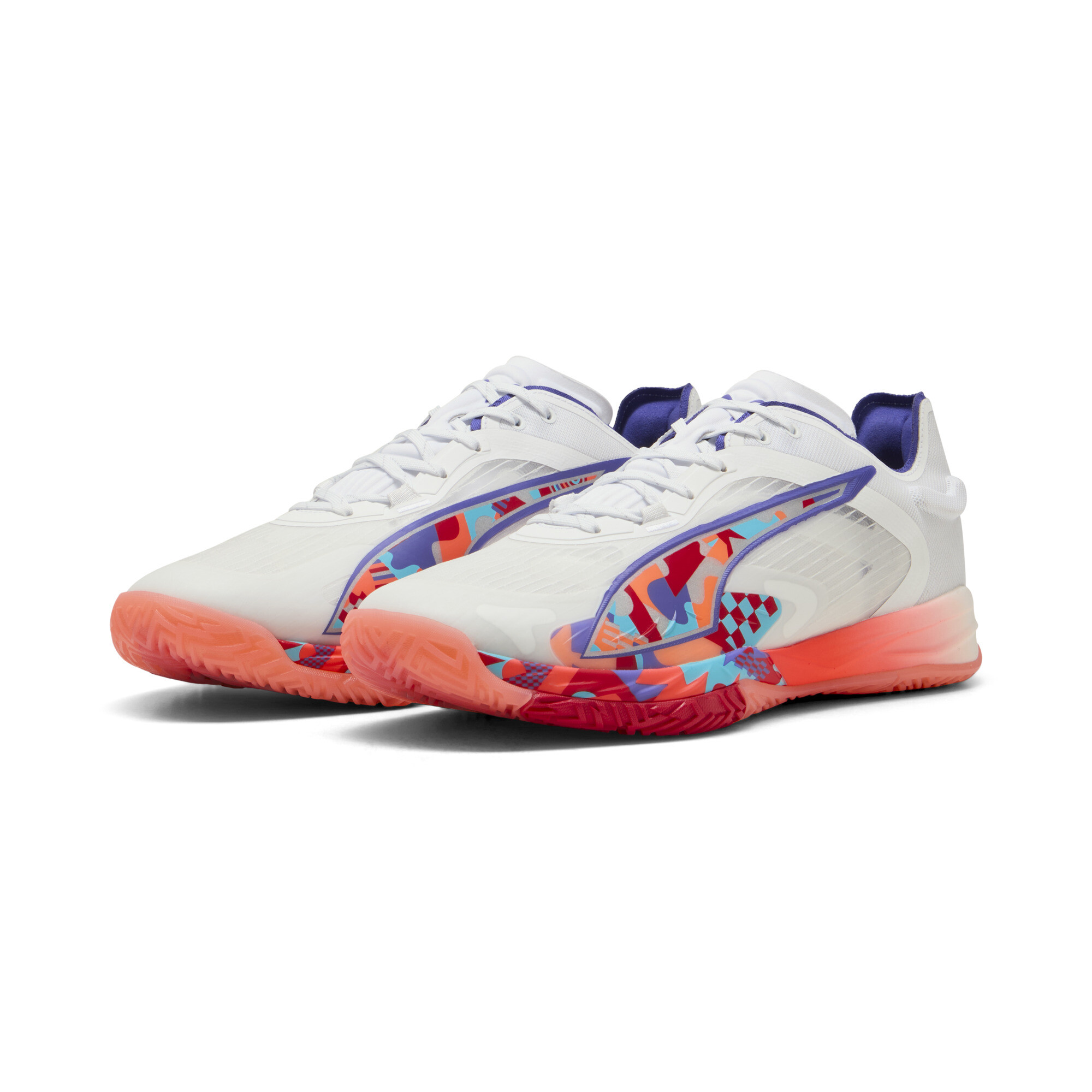 PUMA Accelerate NITRO™ SQD 4 Mathias Gidsel uniseks handbalschoenen, Rood/Wit, Maat 39 thumbnail 8
