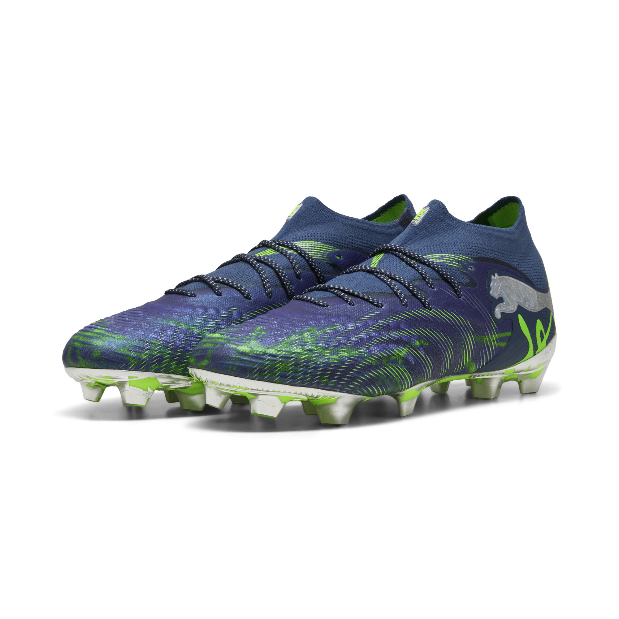 PUMA FUTURE 9 ULTIMATE COSMIC ART FG uniseks voetbalschoenen, Blauw, Maat 42,5 thumbnail 6