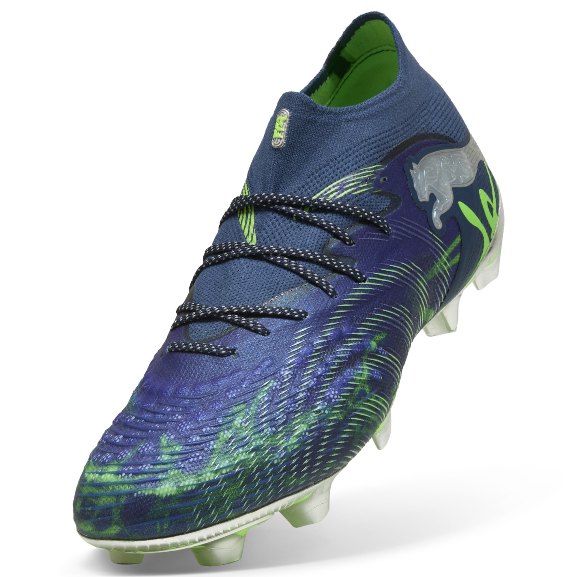 PUMA FUTURE 9 ULTIMATE COSMIC ART FG uniseks voetbalschoenen, Blauw, Maat 42,5 thumbnail 2