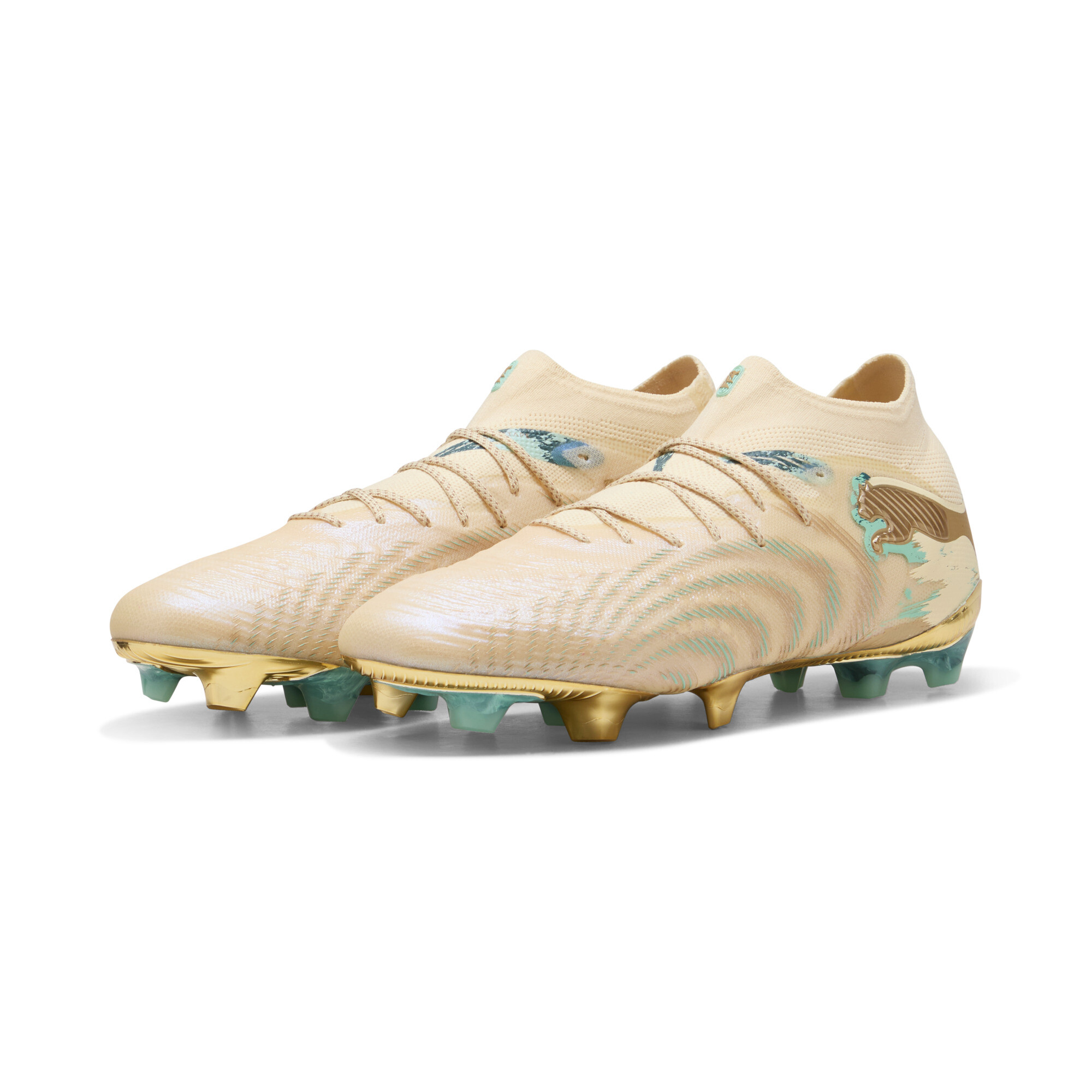 PUMA FUTURE 9 ULTIMATE FG uniseks voetbalschoenen, Goud, Maat 44,5 thumbnail 7