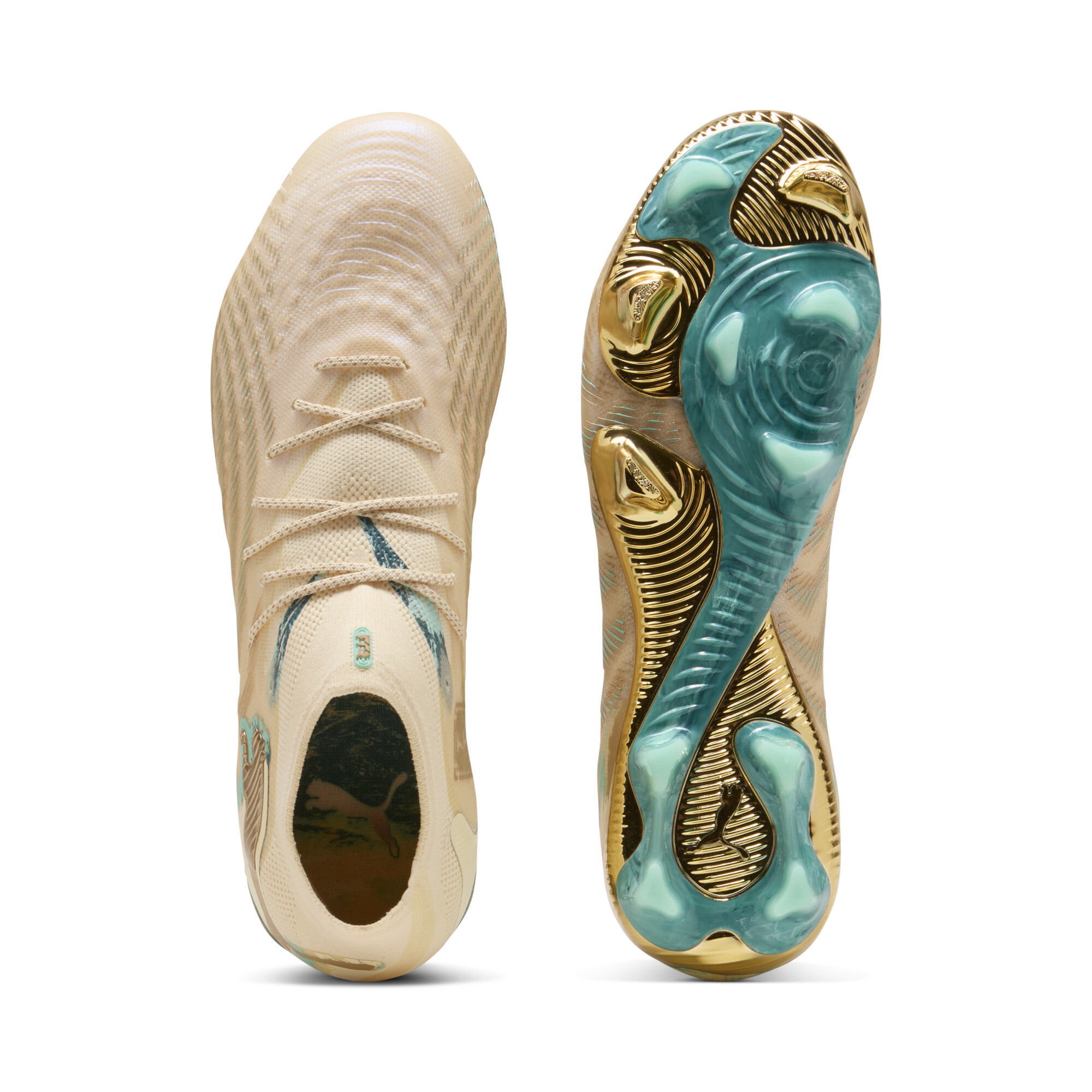 PUMA FUTURE 9 ULTIMATE FG uniseks voetbalschoenen, Goud, Maat 44,5 thumbnail 5