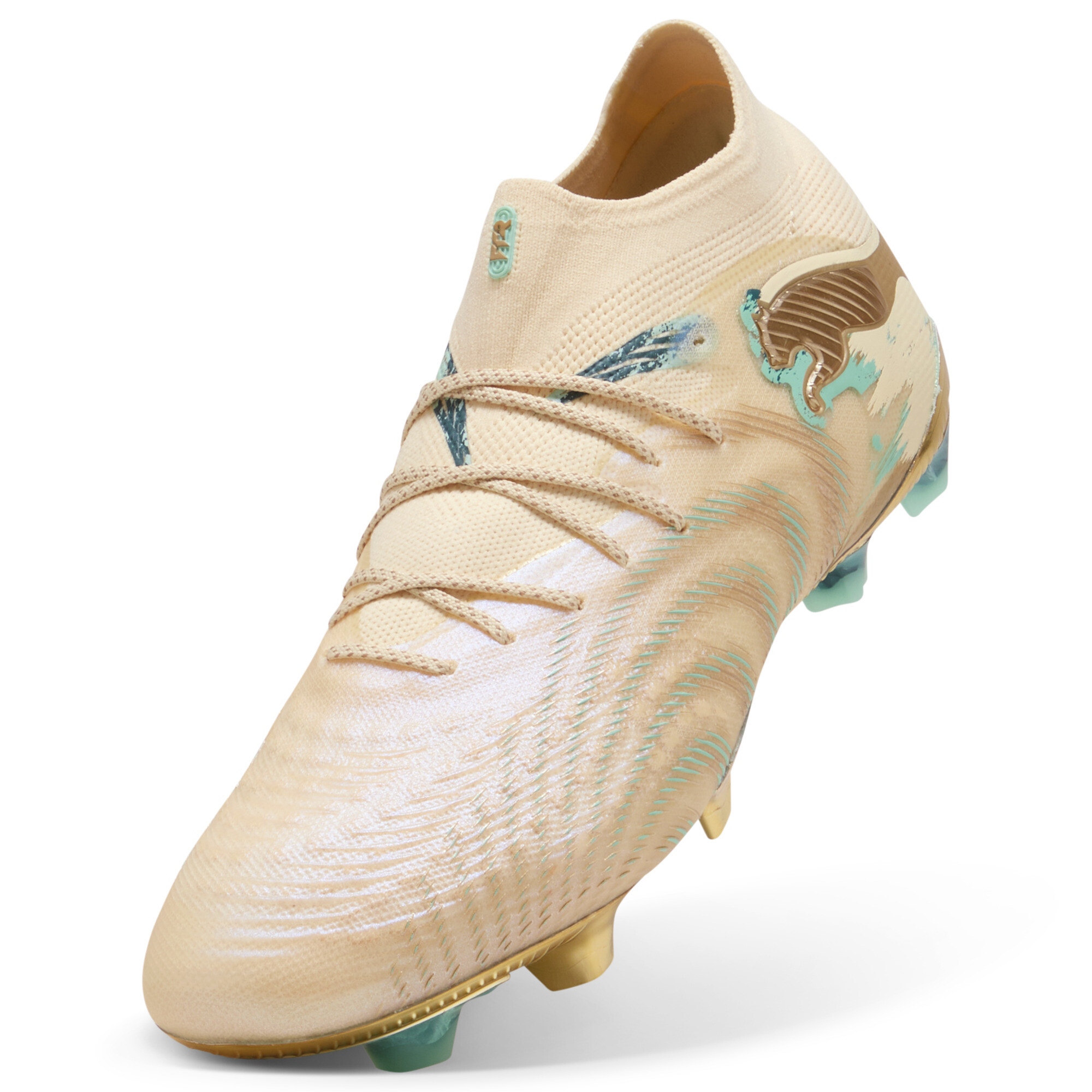 PUMA FUTURE 9 ULTIMATE FG uniseks voetbalschoenen, Goud, Maat 44,5 thumbnail 3