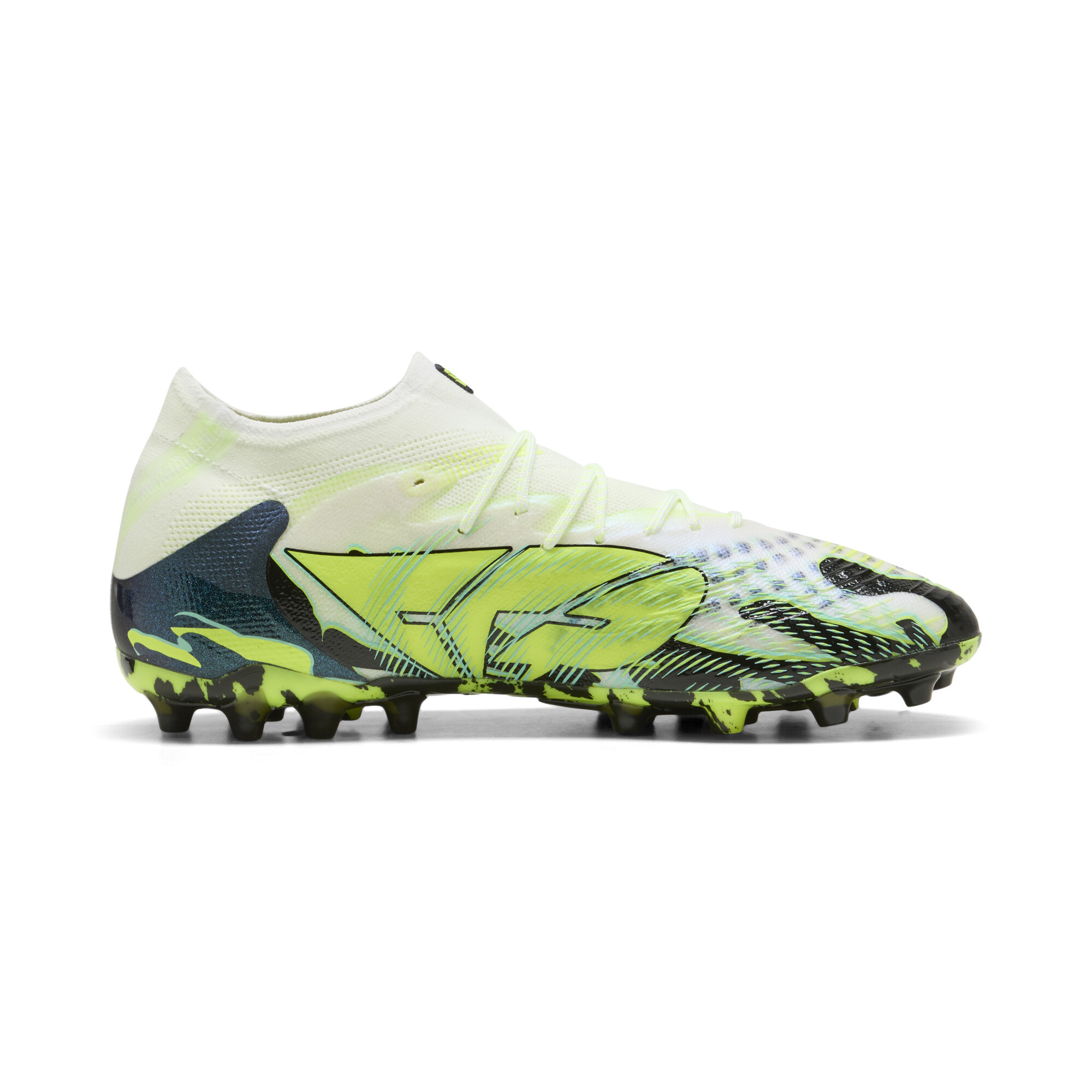 PUMA FUTURE 9 ULTIMATE CREATIVITY MG uniseks voetbalschoenen, Geel/Wit, Maat 48 thumbnail 4