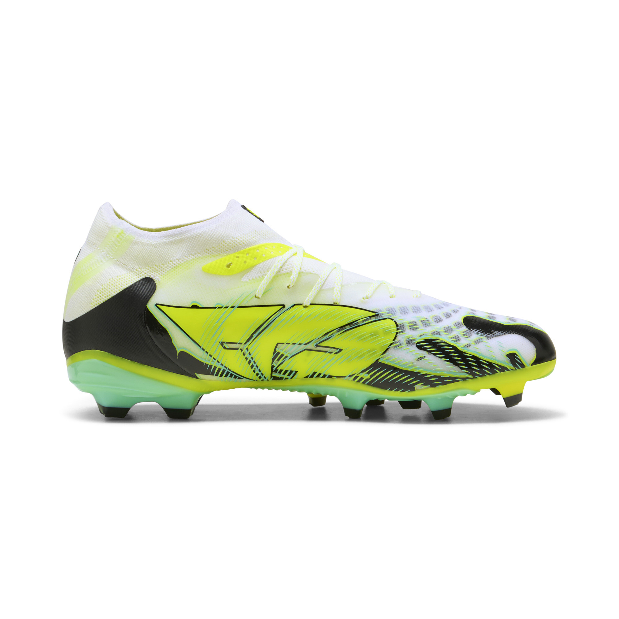 PUMA FUTURE 9 PRO CREATIVITY FG/AG uniseks voetbalschoenen, Geel/Wit, Maat 40 thumbnail 3