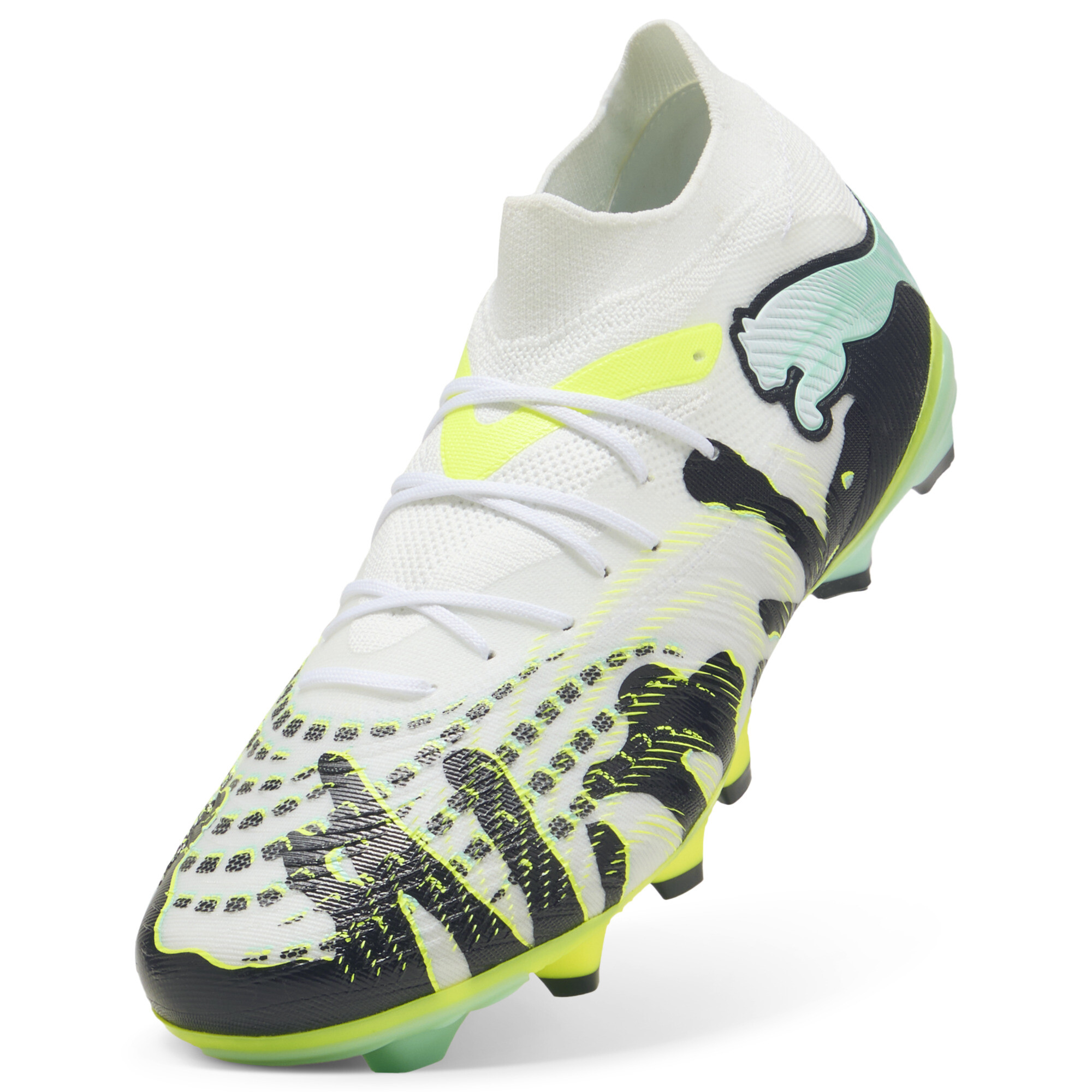 PUMA FUTURE 9 MATCH CREATIVITY FG/AG uniseks voetbalschoenen, Geel/Wit, Maat 41 thumbnail 2