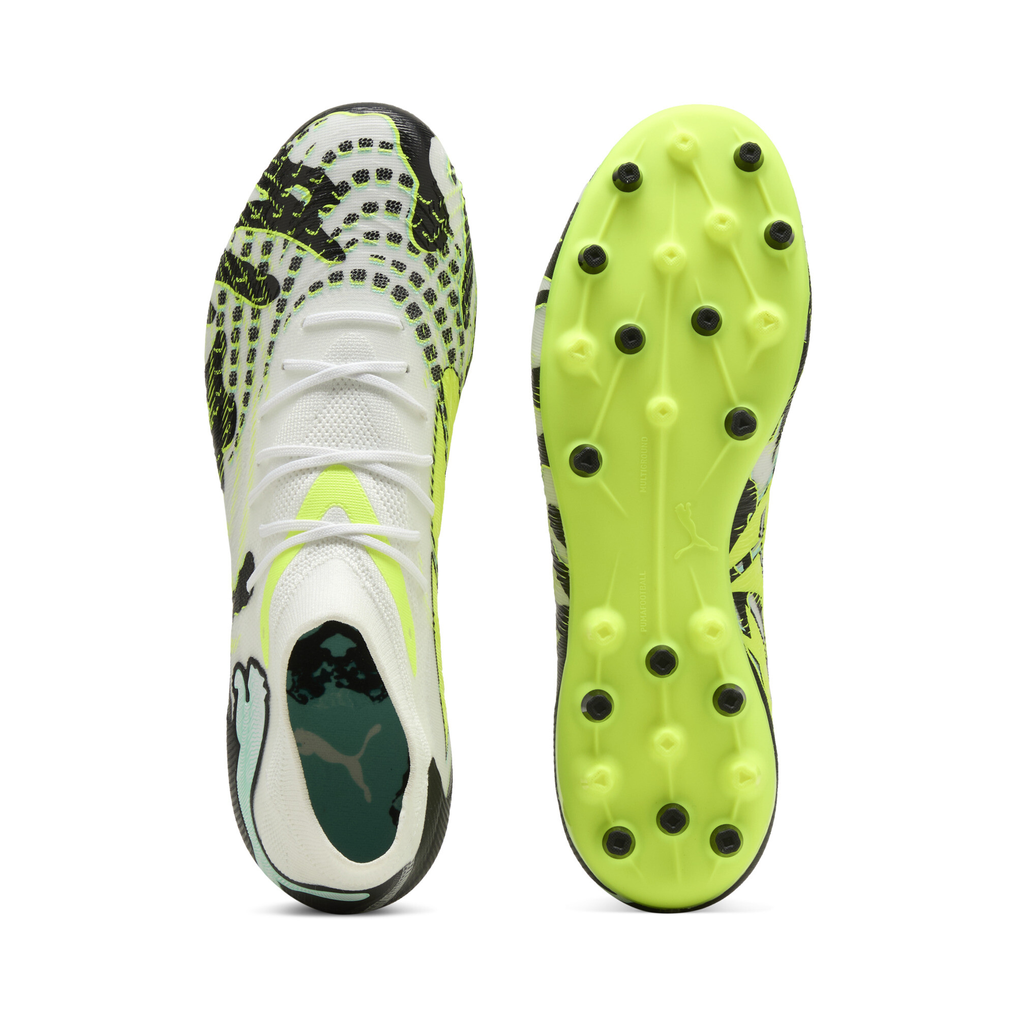 PUMA FUTURE 9 MATCH CREATIVITY MG uniseks voetbalschoenen, Geel/Wit, Maat 45 thumbnail 4