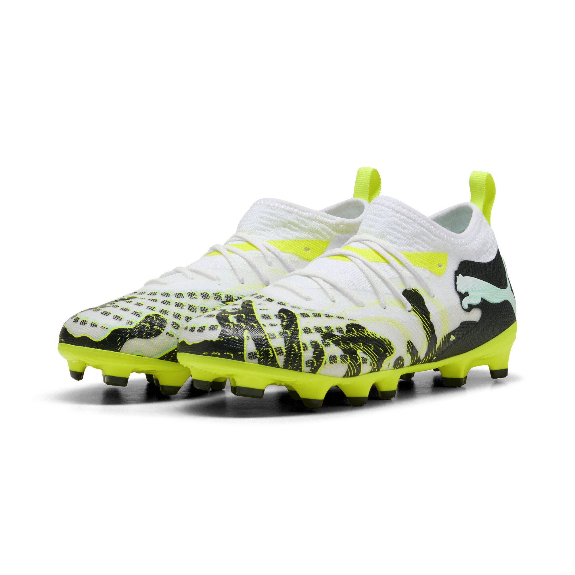PUMA FUTURE 9 MATCH CREATIVITY FG/AG voetbalschoenen, Geel/Wit, Maat 35 thumbnail 6