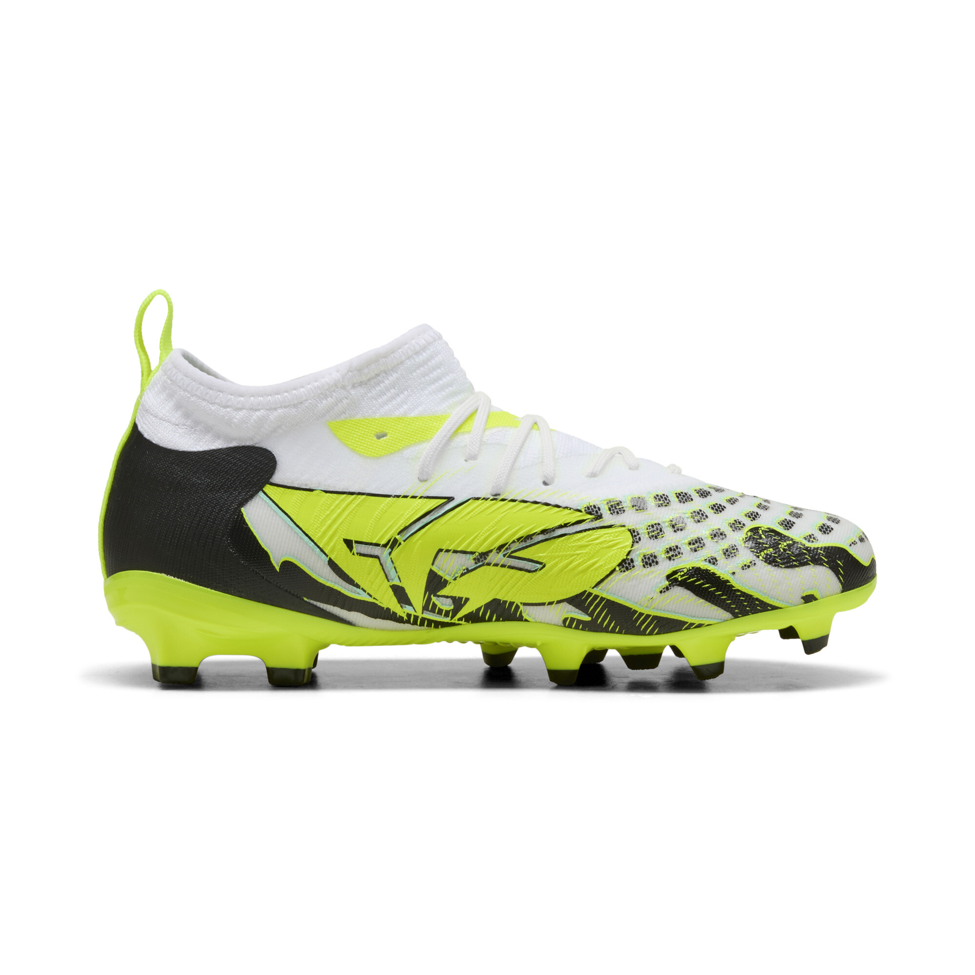 PUMA FUTURE 9 MATCH CREATIVITY FG/AG voetbalschoenen, Geel/Wit, Maat 35 thumbnail 3