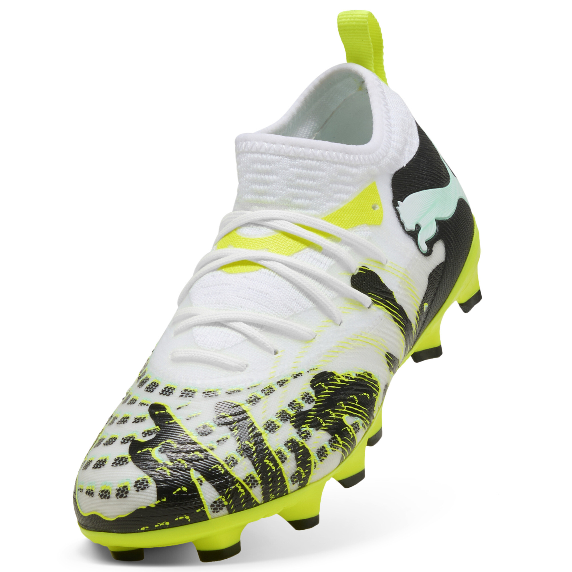 PUMA FUTURE 9 MATCH CREATIVITY FG/AG voetbalschoenen, Geel/Wit, Maat 35 thumbnail 2