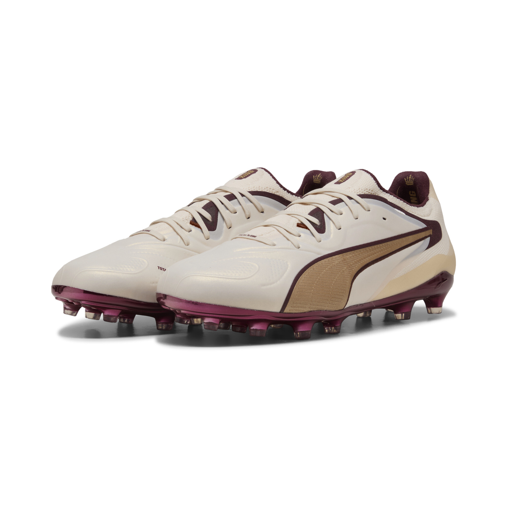 PUMA KING 20 ULTIMATE LE FG/AG uniseks voetbalschoenen, Rood/Goud/Bruin, Maat 37,5 thumbnail 7
