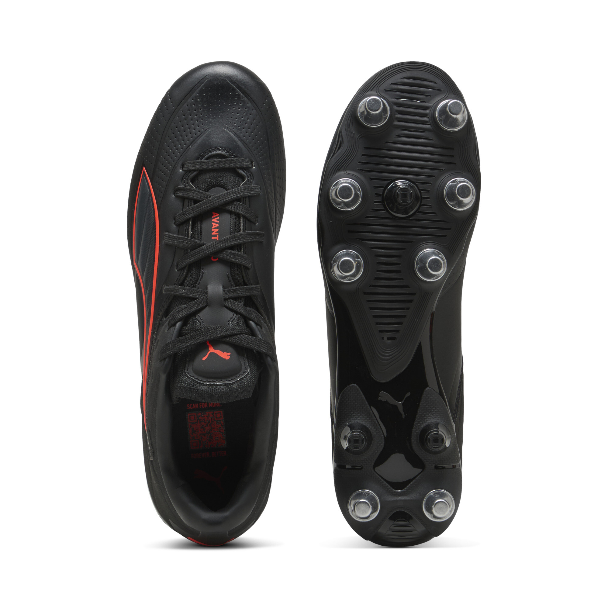 PUMA Avant PRO II H8 rugbyschoenen voor Heren, Zwart/Grijs/Rood, Maat 45 thumbnail 4