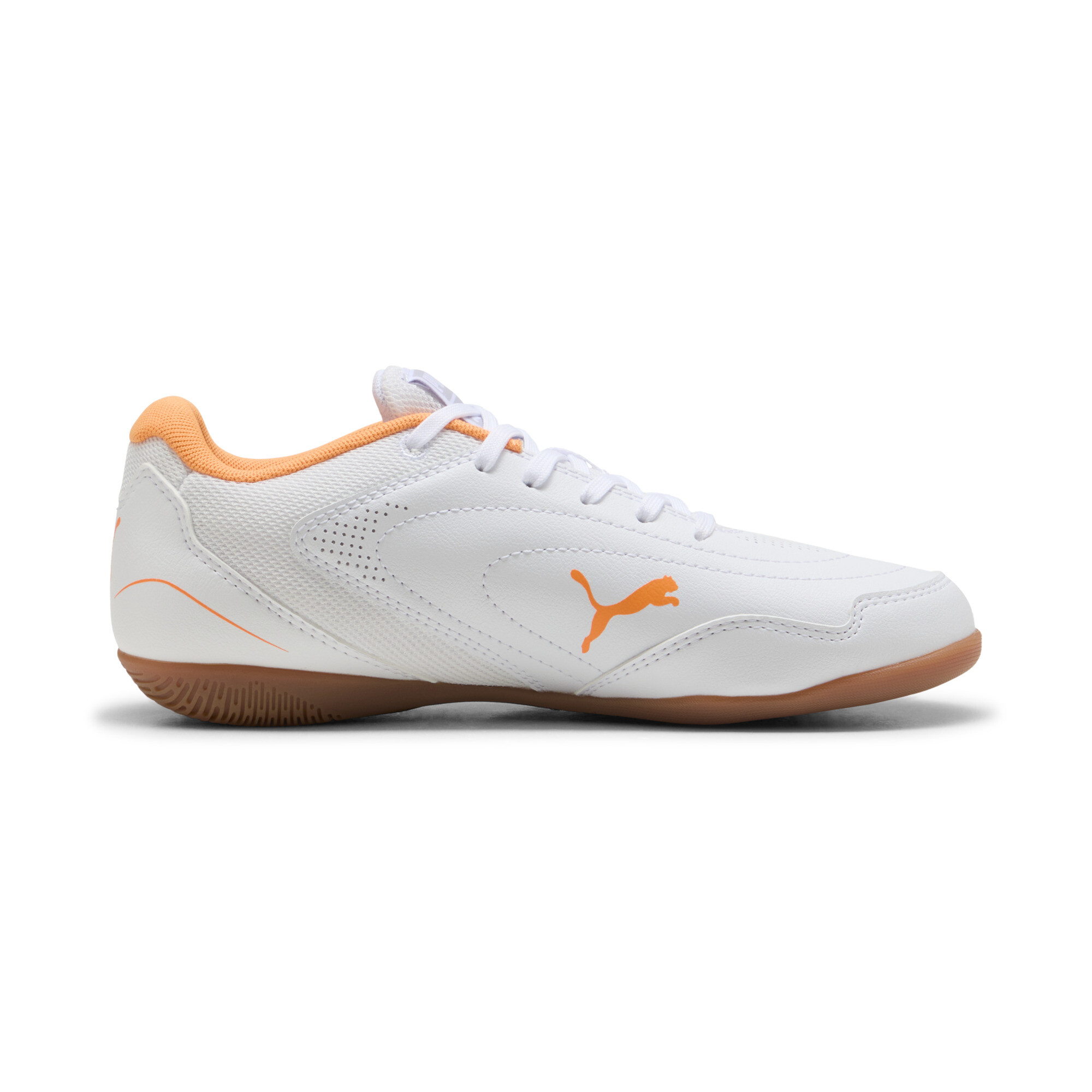 PUMA TRUCO IV zaalvoetbalschoenen, Wit/Oranje/Zilver, Maat 37,5 thumbnail 3
