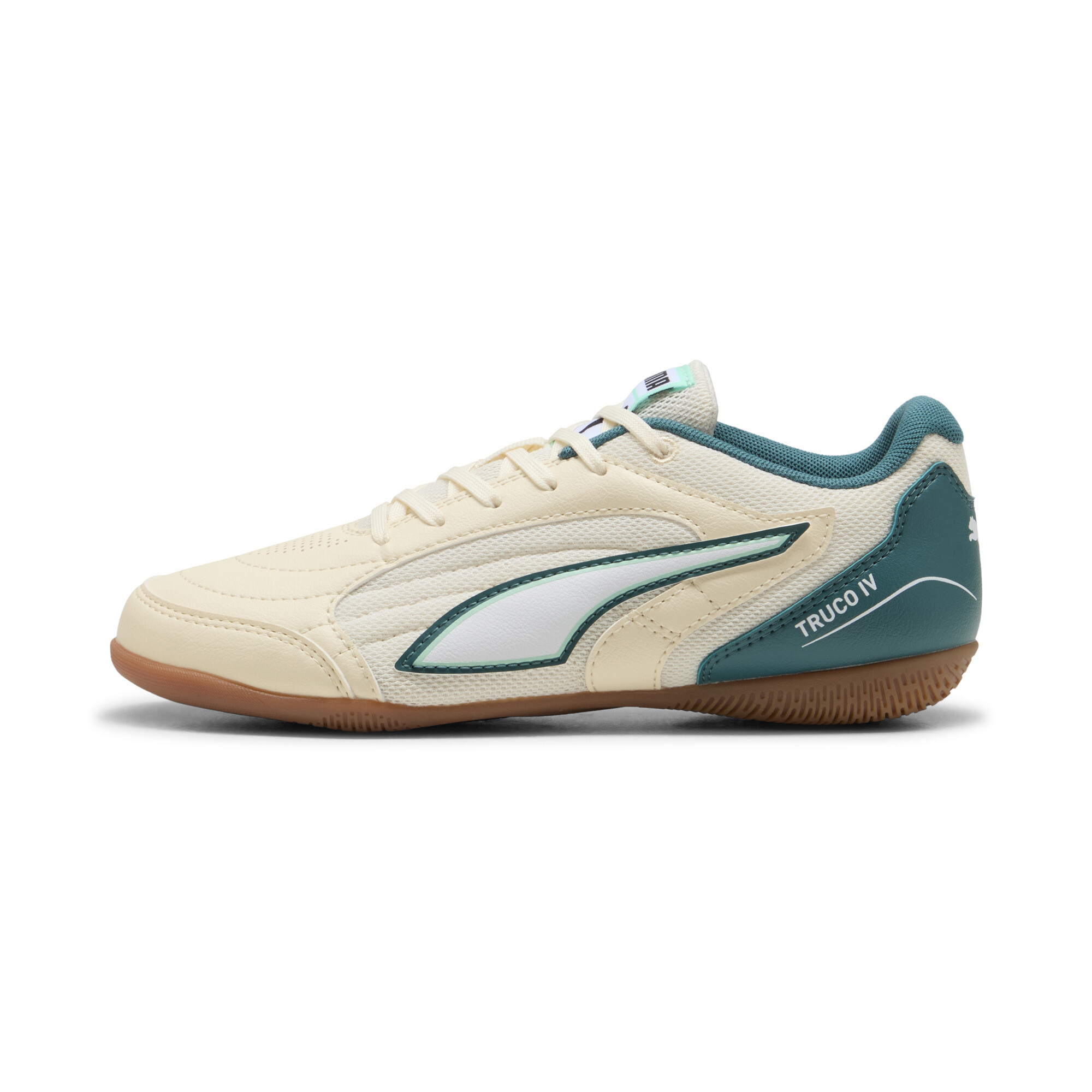 PUMA TRUCO IV zaalvoetbalschoenen, Rood/Wit/Bruin, Maat 38,5