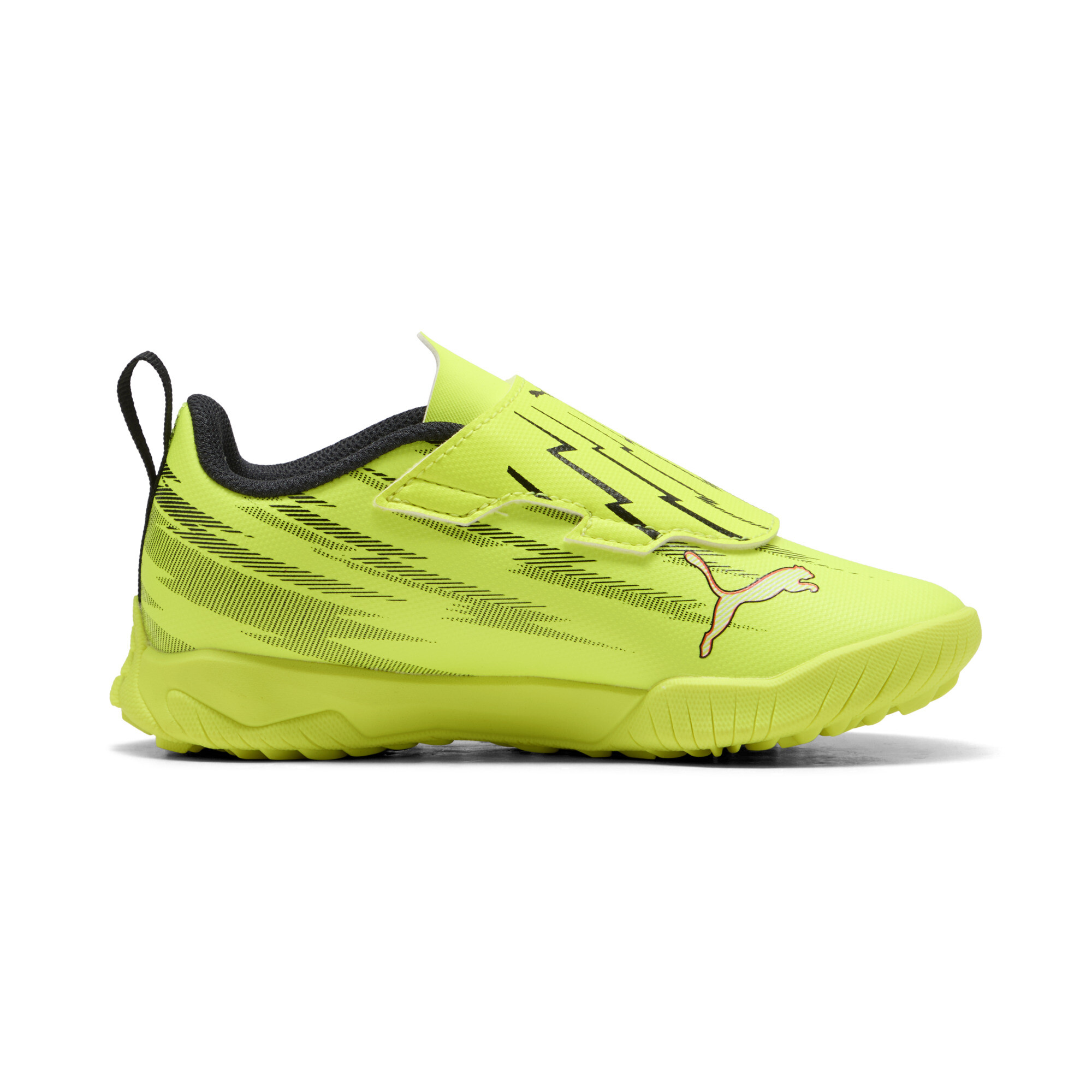 PUMA ULTRA 6 PLAY TT voetbalschoenen, Zwart/Rood/Geel, Maat 33 thumbnail 3