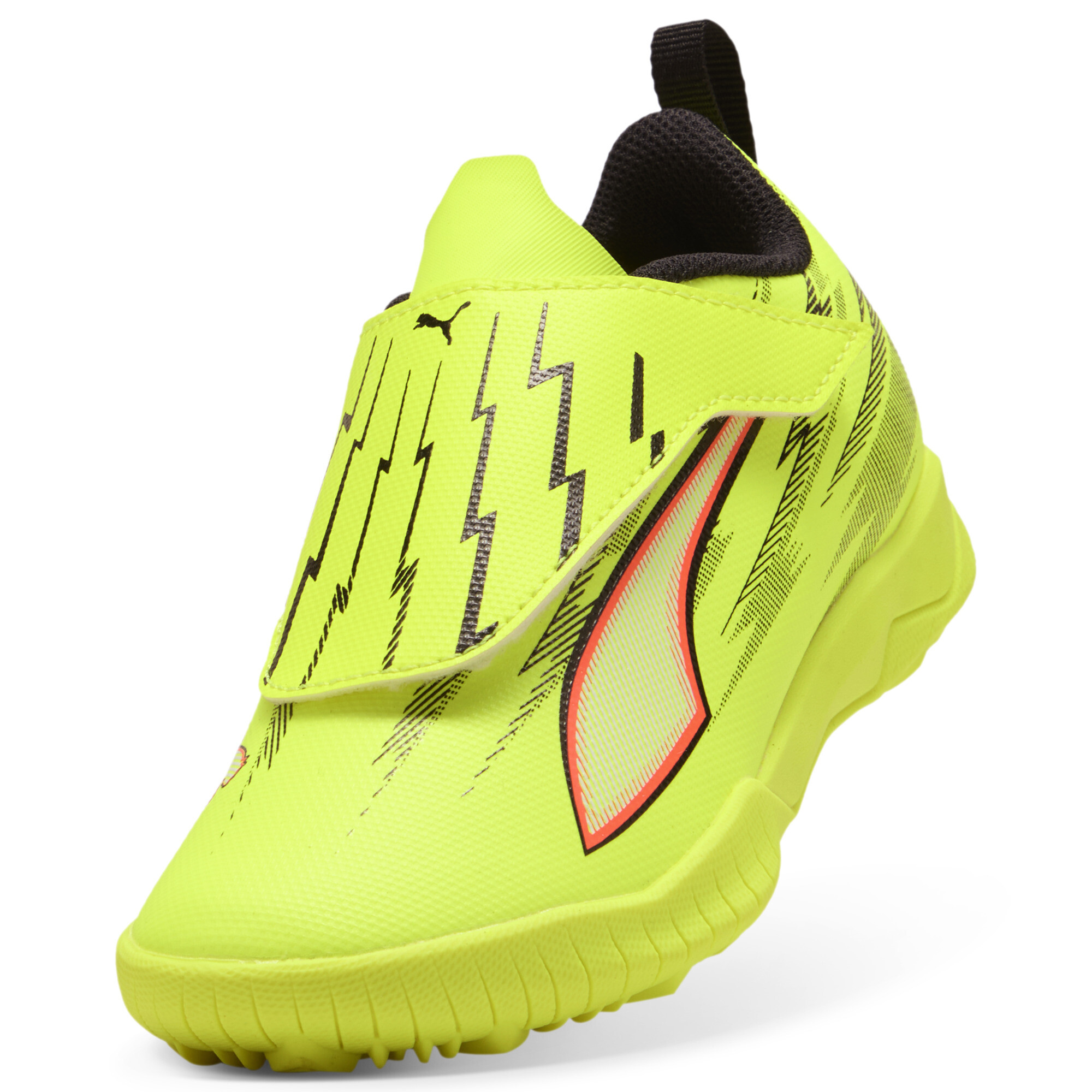 PUMA ULTRA 6 PLAY TT voetbalschoenen, Zwart/Rood/Geel, Maat 33 thumbnail 2