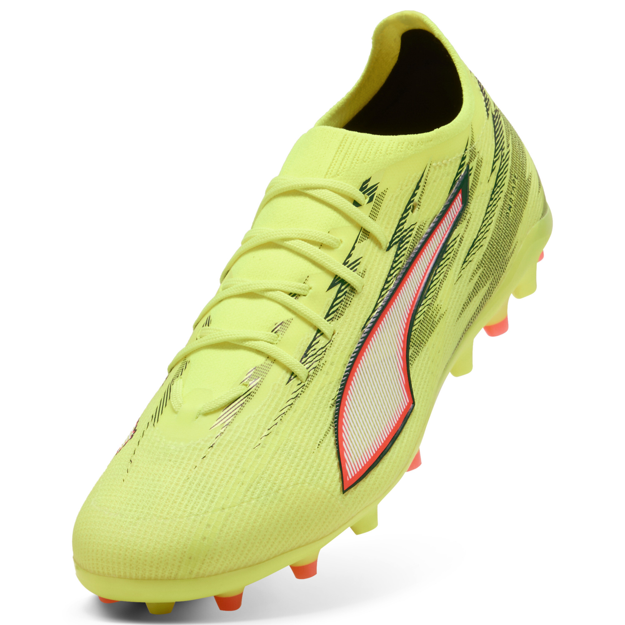 PUMA ULTRA 6 PRO MG voetbalschoenen uniseks, Zwart/Rood/Geel, Maat 40 thumbnail 2